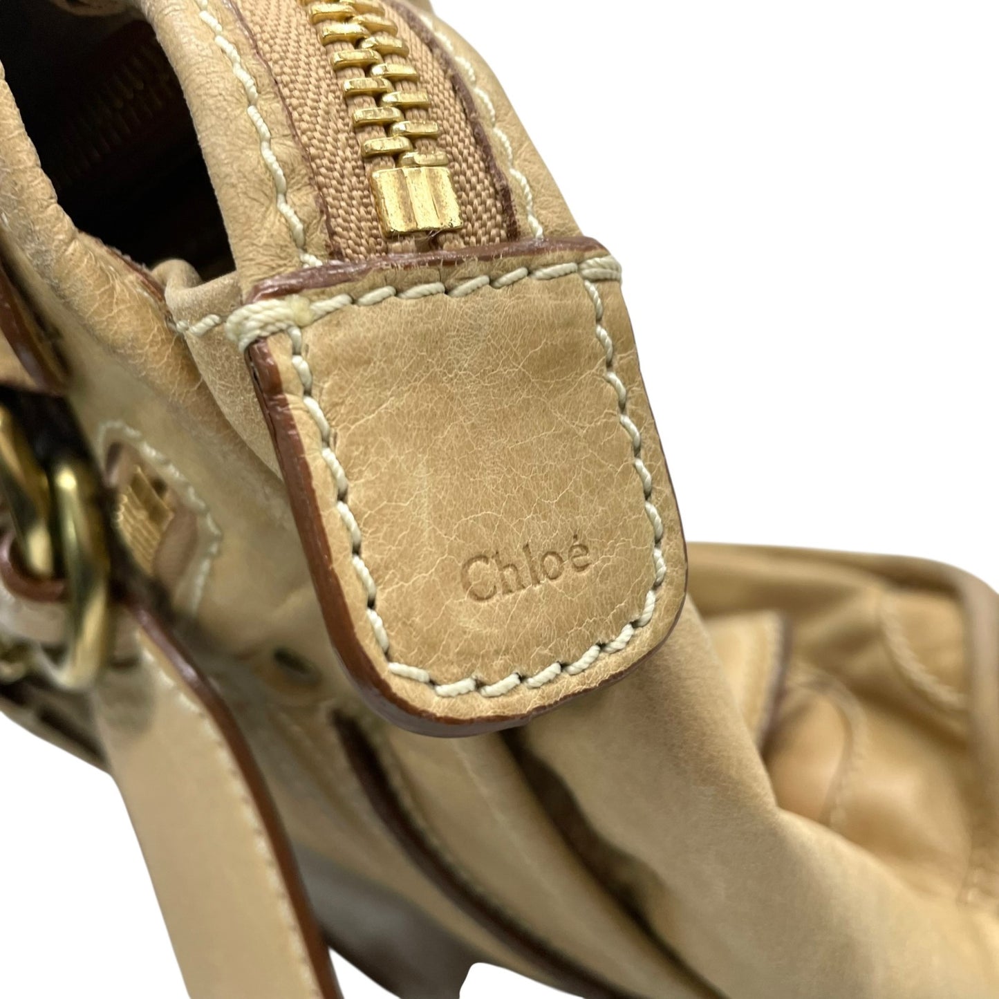 Chloe クロエ ベイ レザー トートバッグ 7ES358-50 ブラウン 牛革 ライトブラウン A4収納可能 Y2K VINTAGE archive 00s C7