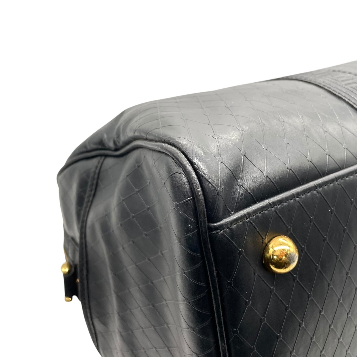 Gianni Versace ジャンニ・ヴェルサーチ ボストンバッグ レザー ブラック【中古】 レディース