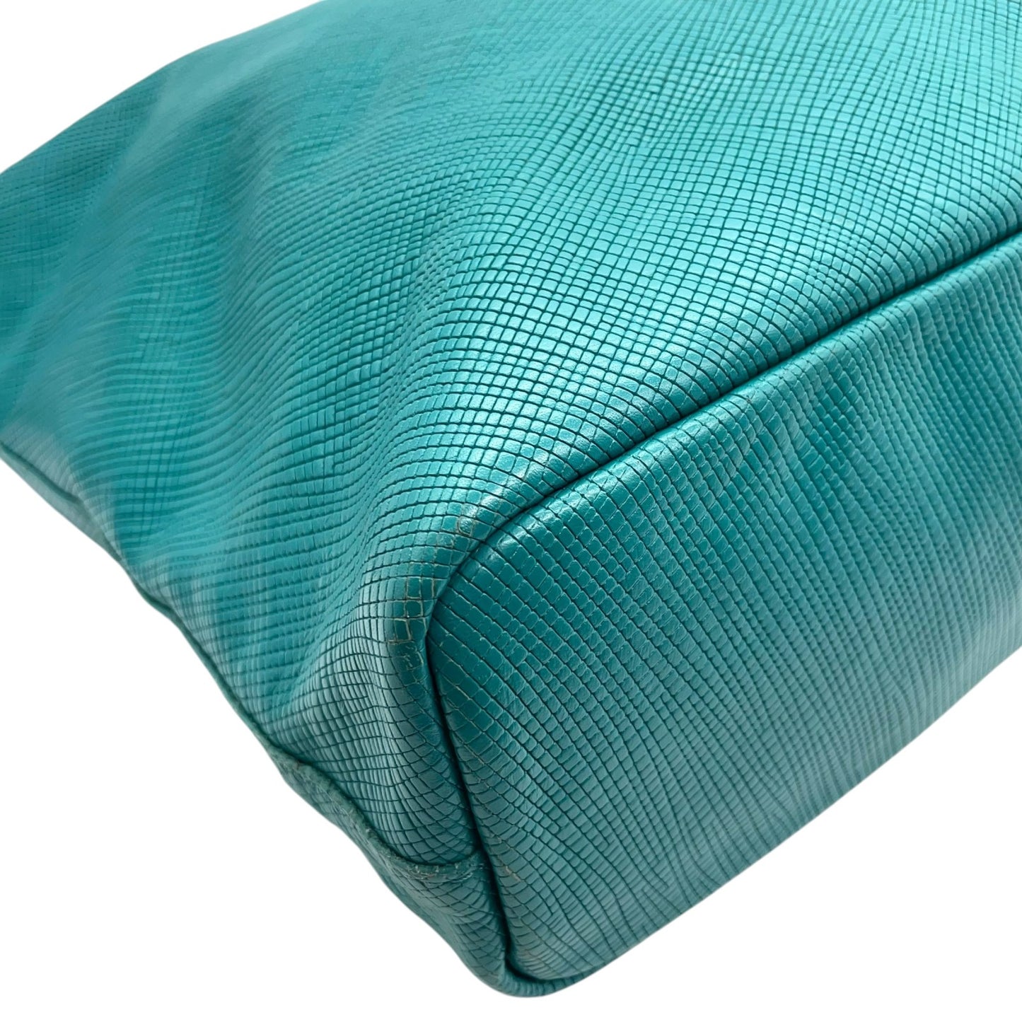 ロンシャン LONGCHAMP クアドリ レザー ホーボーバッグ ショルダーバッグ 水色 ターコイズブルー シルバー金具 U2