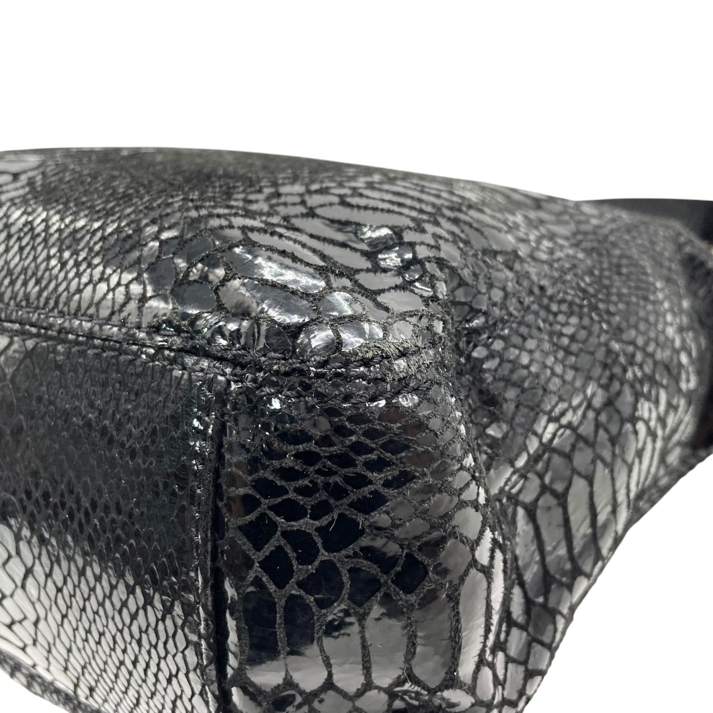 美品 マイケルコース MICHAEL KORS 型押し レザー トートバッグ ショルダー 肩掛け 黒 ブラック 金金具 ゴールド金具 C10