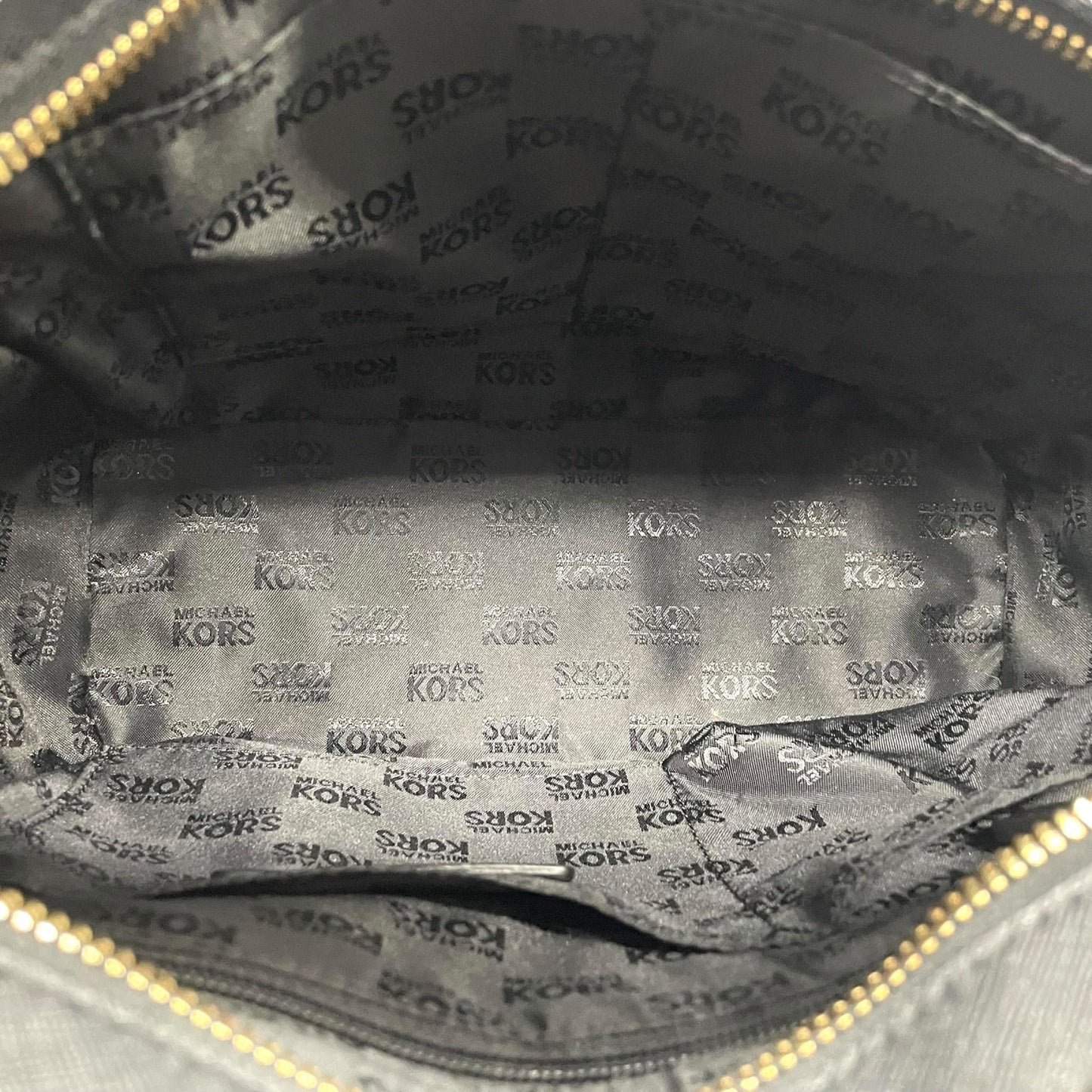 美品 マイケルコース MICHAEL KORS ハミルトン 2WAY ハンドバッグ ショルダーバッグ 黒 ブラック 金 ゴールド レザー S29