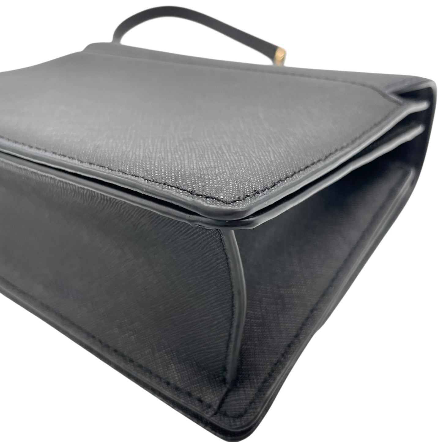 美品 トリーバーチ TORY BURCH チェーンショルダーバッグ ハンドバッグ 肩掛け 型押し 2WAY 黒 ブラック 金 ゴールド レザー ミニバッグ A1