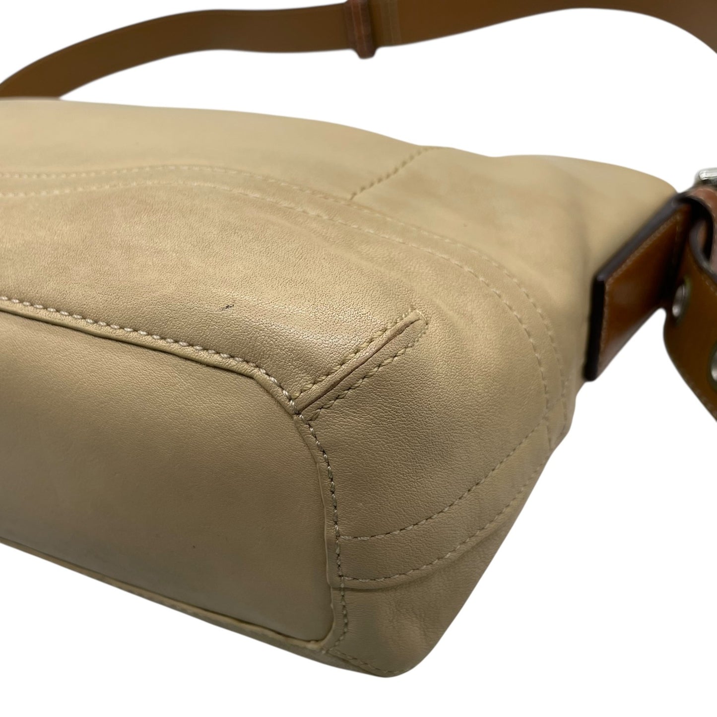 美品 コーチ COACH ワンショルダーバッグ レザー F10939 ベージュ 茶色 ブラウン シルバー金具 上品 本革 S52