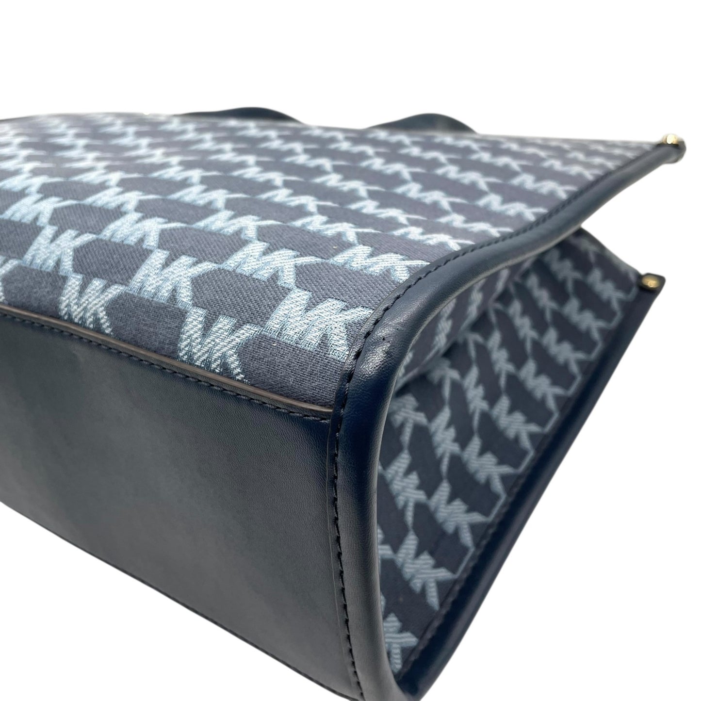 マイケルコース MICHAEL KORS トートバッグ MKロゴ 紺 ネイビー ジャカード 金金具 ゴールド金具 A4収納可 ハンドバッグ A2