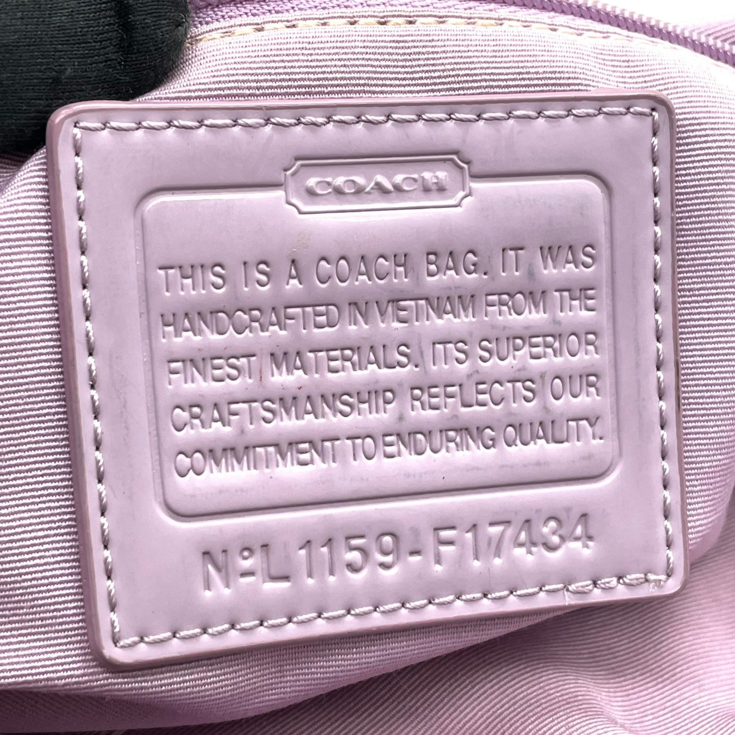 コーチ COACH シグネチャー ワンショルダー ショルダーバッグ F17434 ベージュ ライトパープル キャンバス レザー S18