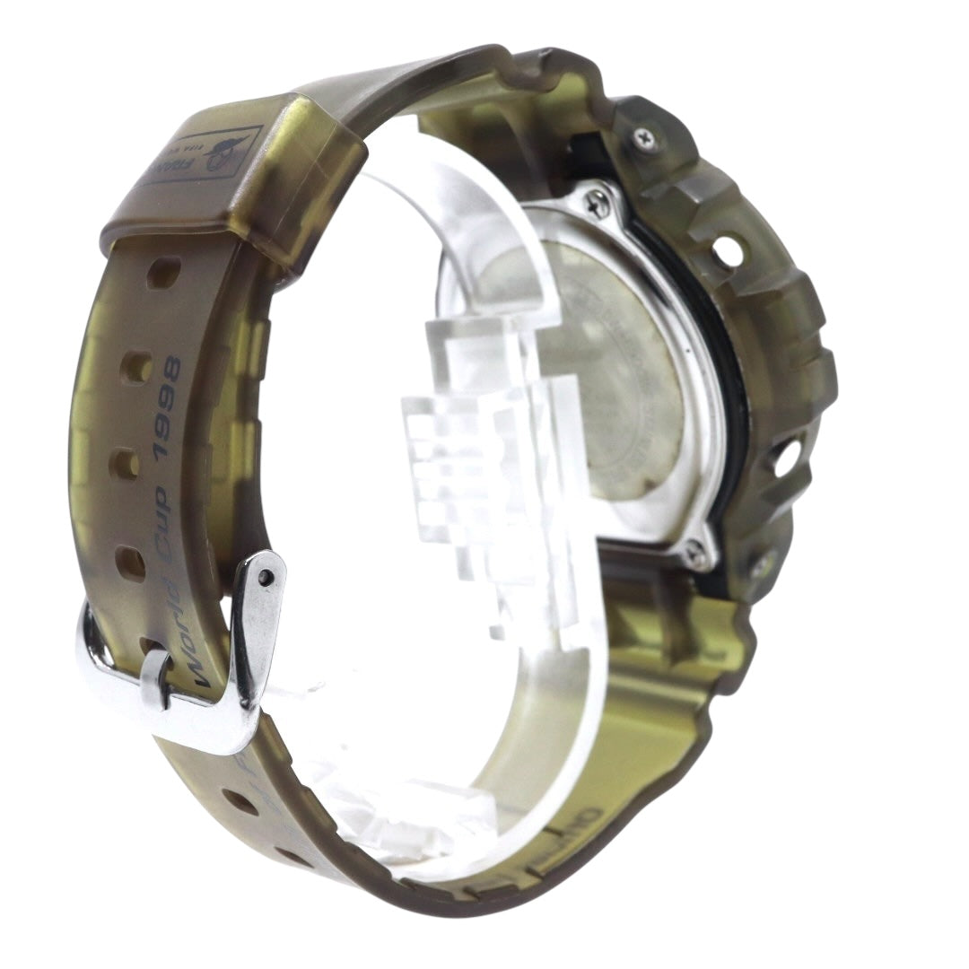 【未使用級/電池交換済】カシオ G-SHOCK DW-6900WF 1998 FIFAワールドカップ フランス大会 限定モデル 腕時計 メンズ デジタル スケルトン カーキ 20気圧防水 ストリート カジュアル ヴィンテージ クリーニング済み G2