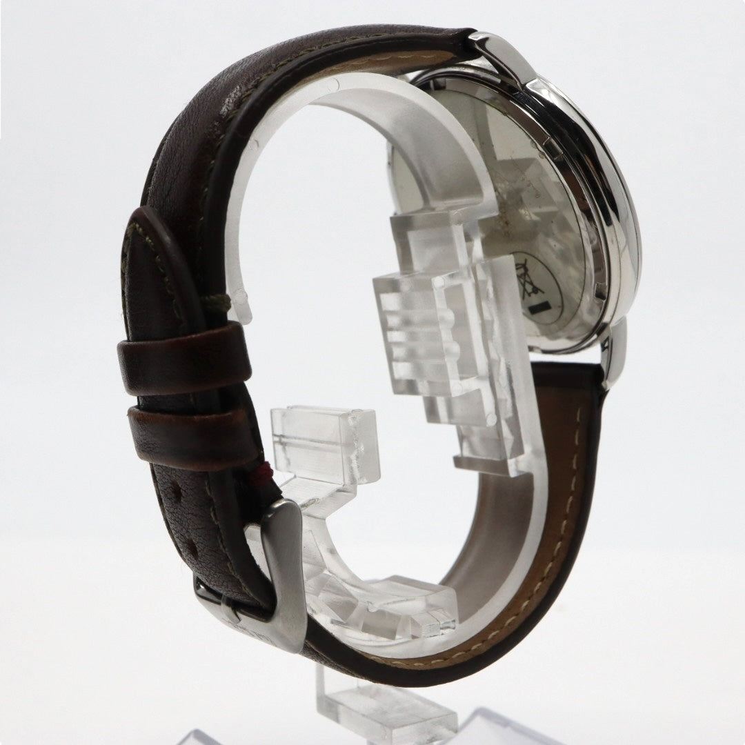 美品 【電池交換済】ポールスミス Paul Smith 腕時計 The City 1009 メンズ クオーツ アナログ ブルーダイヤル ブラウンレザーベルト シルバーケース シンプル クラシック ビジネス ドレスウォッチ エレガント クリーニング済み G2