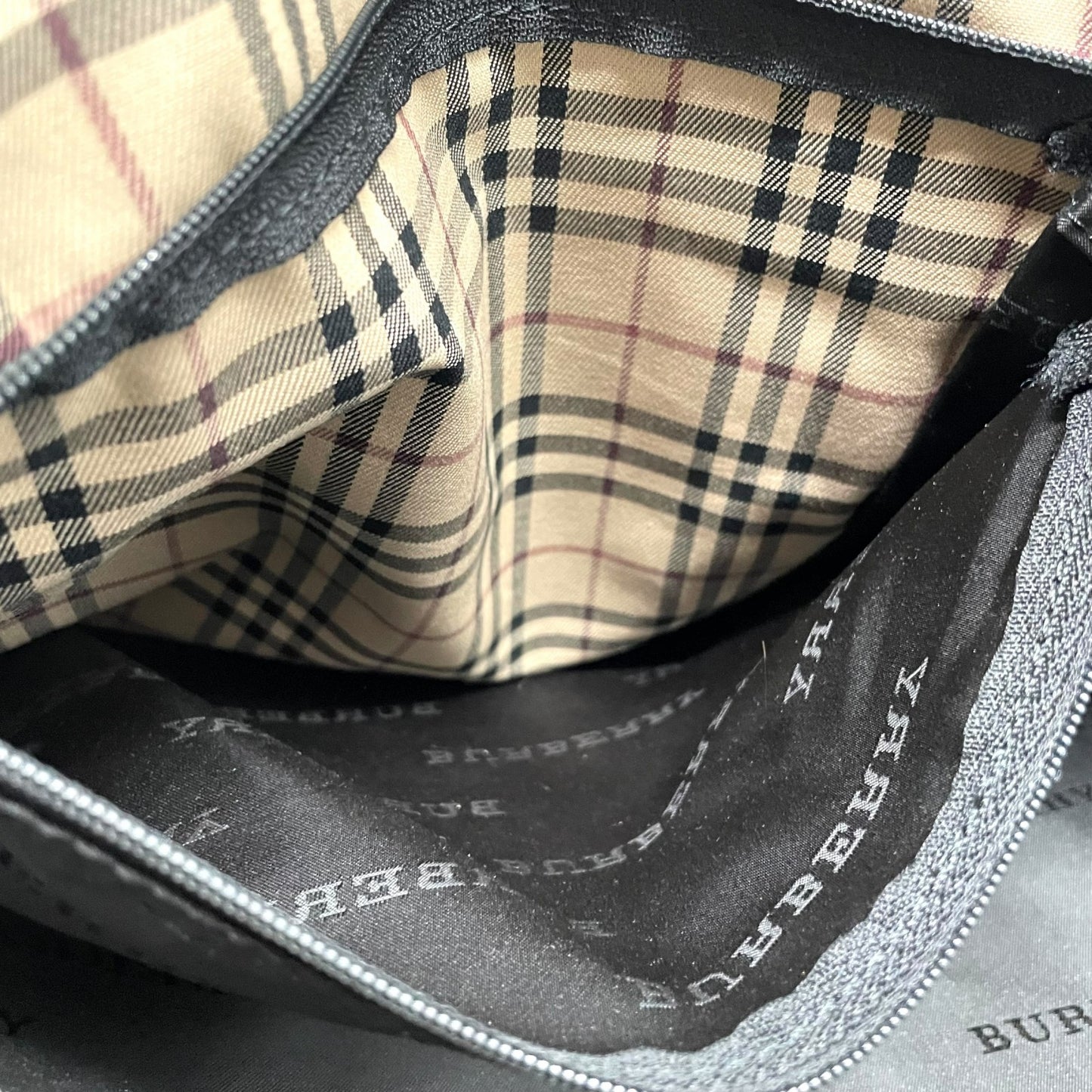 バーバリー BURBERRY ビジネスバッグ ブリーフケース ナイロン×レザー 黒 ブラック シルバー金具 2WAY メンズ E