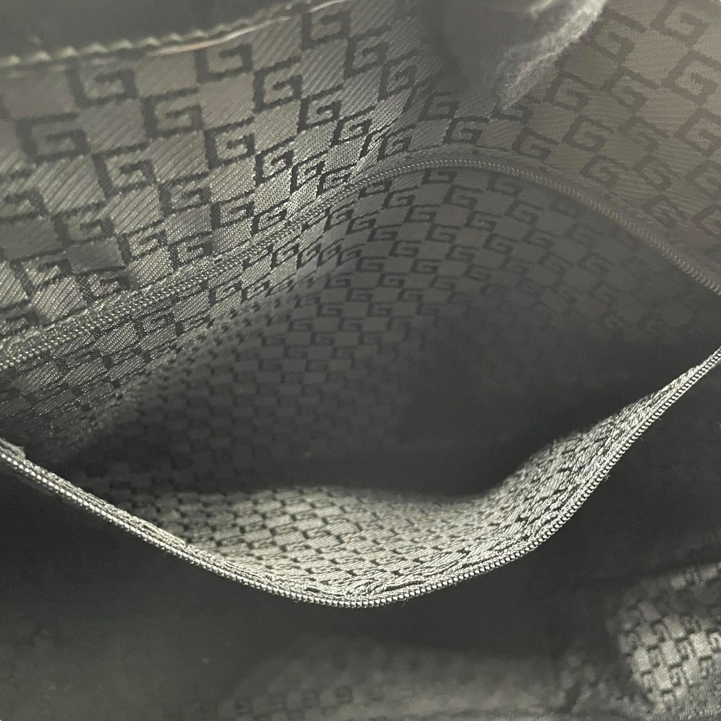 グッチ GUCCI トートバッグ ハンドバッグ ネイビー ブラック キャンバス パテントレザー 手提げ メンズ ゴールド金具 ストライプ E