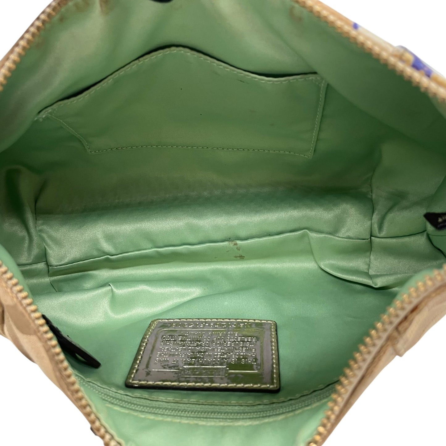 コーチ COACH 2WAY ハンドバッグ ショルダーバッグ ポピー オプアート シグネチャー ベージュ マルチカラー キャンバス ゴールド金具 ロゴチャーム付き 手提げ 斜め掛け可 レディース T1