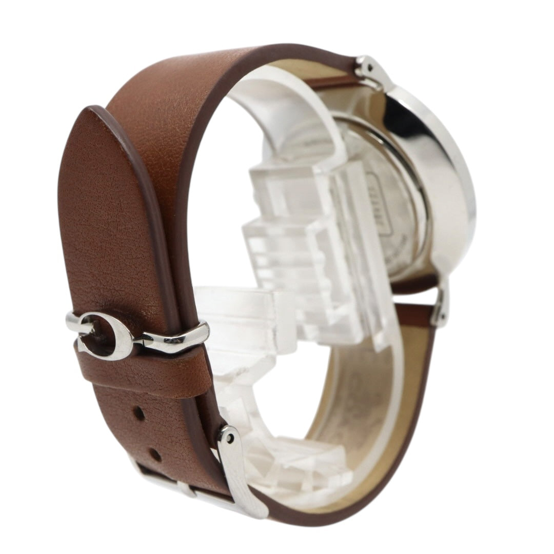 未使用級 美品 電池交換済 コーチ COACH ペリー PERRY 腕時計 CA.120.7.14.1596 レディースウォッチ クォーツ シルバー文字盤 ブラウン レザーベルト アナログ シンプル エレガント クラシック ビジネス 普段使い 稼働品 G3