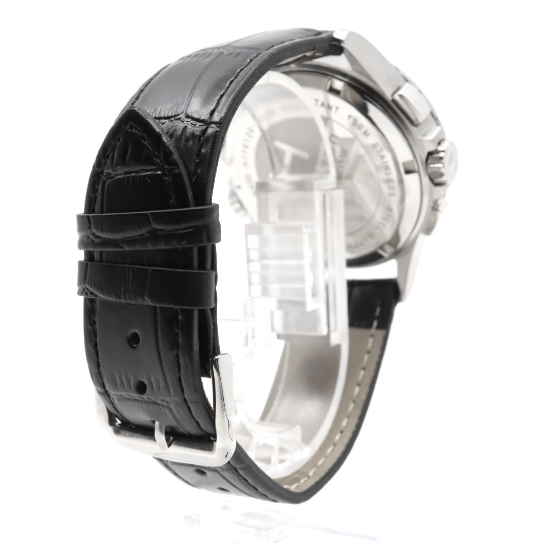 極美品 電池交換済 ハミルトン HAMILTON Estimate Time Over　カーキ E.T.O. H776120 腕時計 メンズ クロノグラフ クォーツ 黒文字盤 レザー アナログ アビエーション パイロットウォッチ スイス製 G3