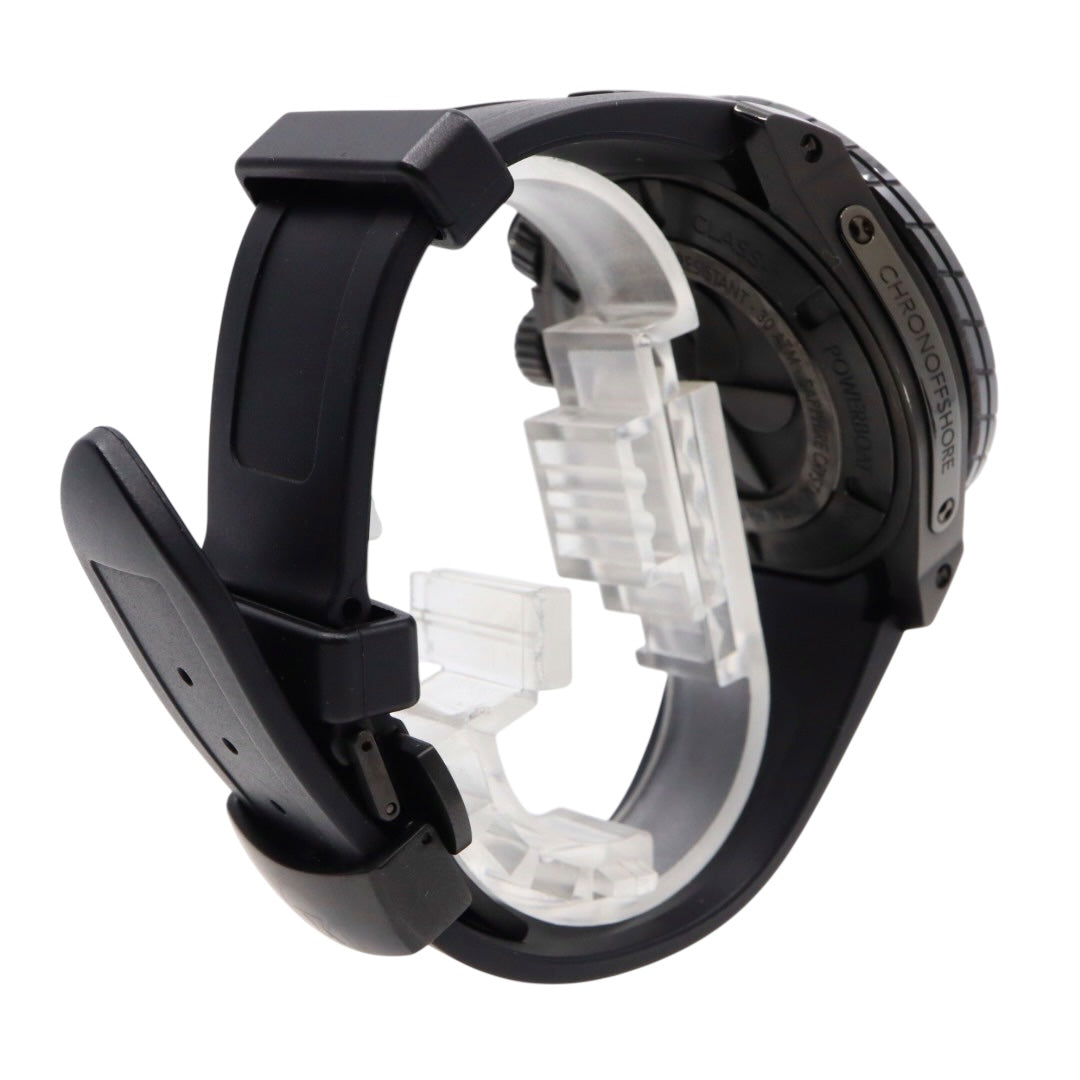 【新品同様/稼働品】エドックス EDOX クロノオフショア1 10020 メンズ腕時計 クオーツ クロノグラフ ビッグデイト カーボンダイヤル ブラック 300m防水 ダイバーズウォッチ パワーボート スイス製 スポーティ エレガント G7