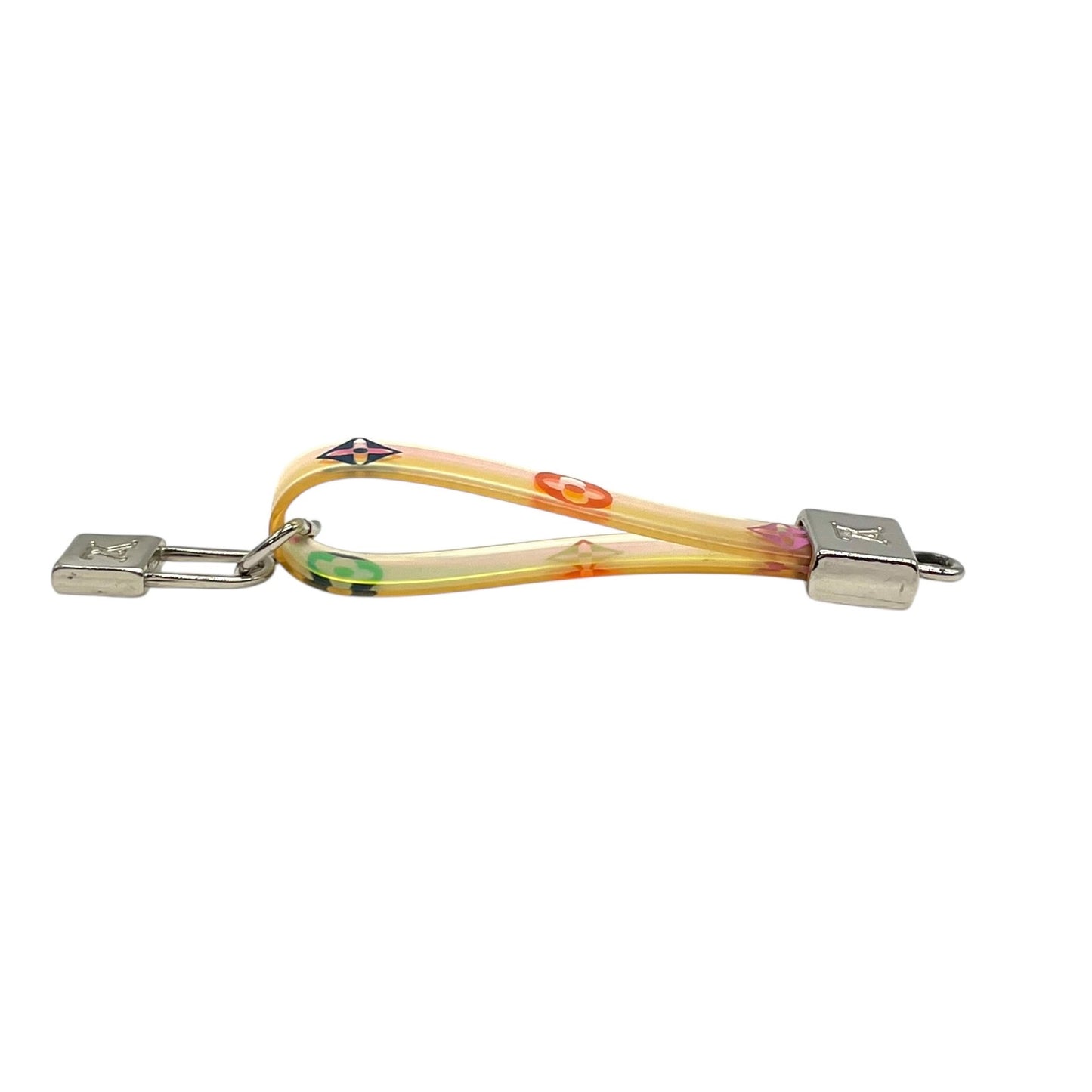 ルイヴィトン LOUIS VUITTON LV キーホルダー バッグチャーム モノグラム イエロー シルバー イリュージョン キーリング LVロゴ アクリル メタル 箱付き