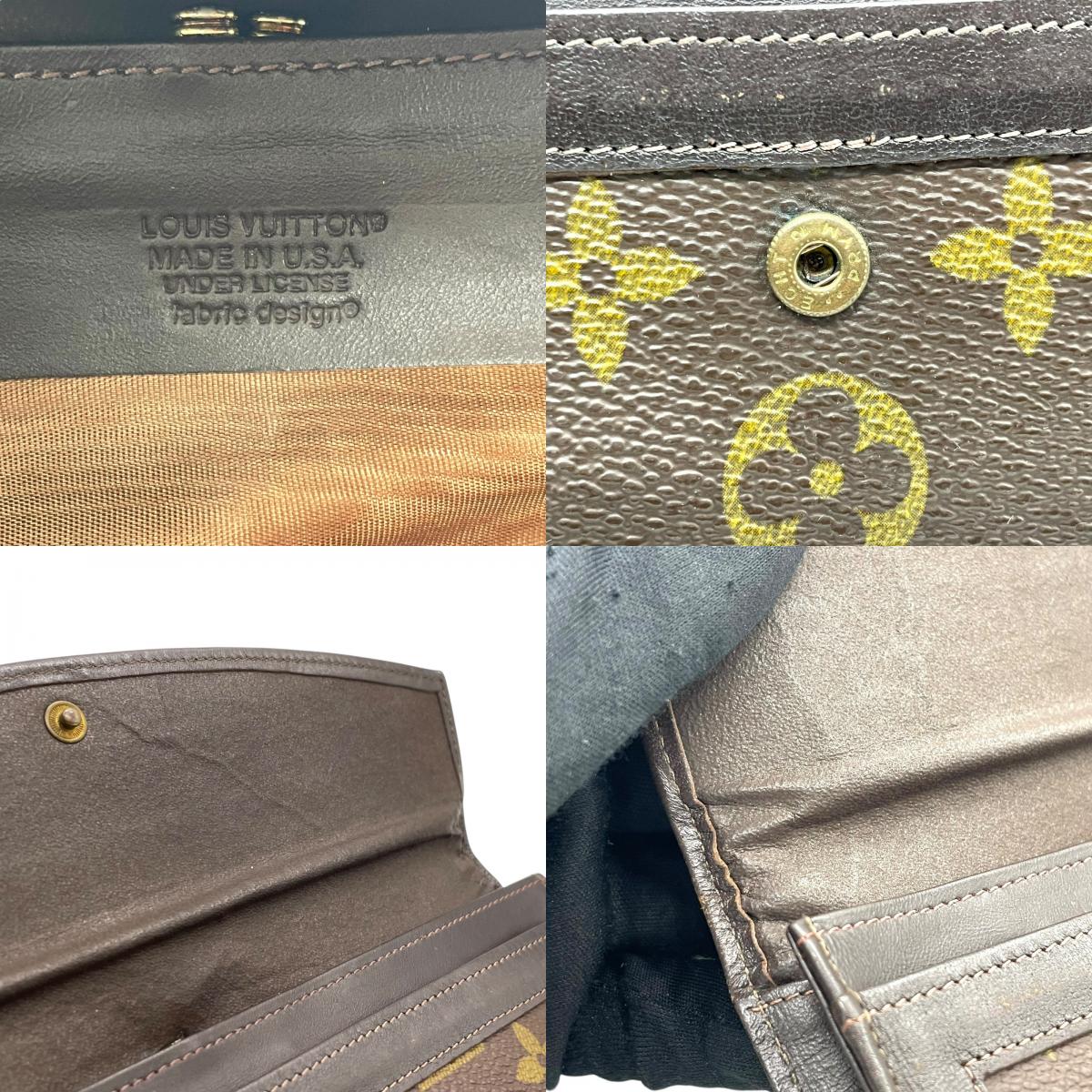 ルイヴィトン LOUIS VUITTON LV モノグラム 長財布 フラップ 茶色 ブラウン PVC レザー メンズ レディース W5