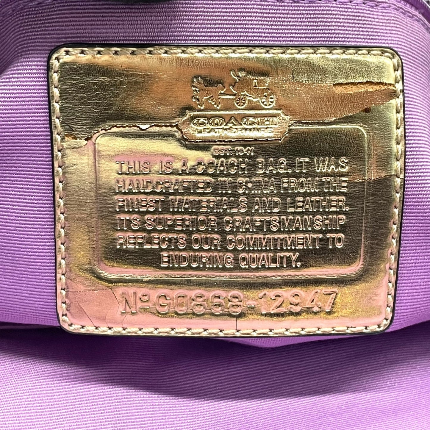 コーチ COACH 2WAY ハンドバッグ ボストンバッグ ショルダーバッグ 12947 シグネチャー 黒 ブラック ジャガード レザー 金金具 ゴールド金具 チャーム付き E5