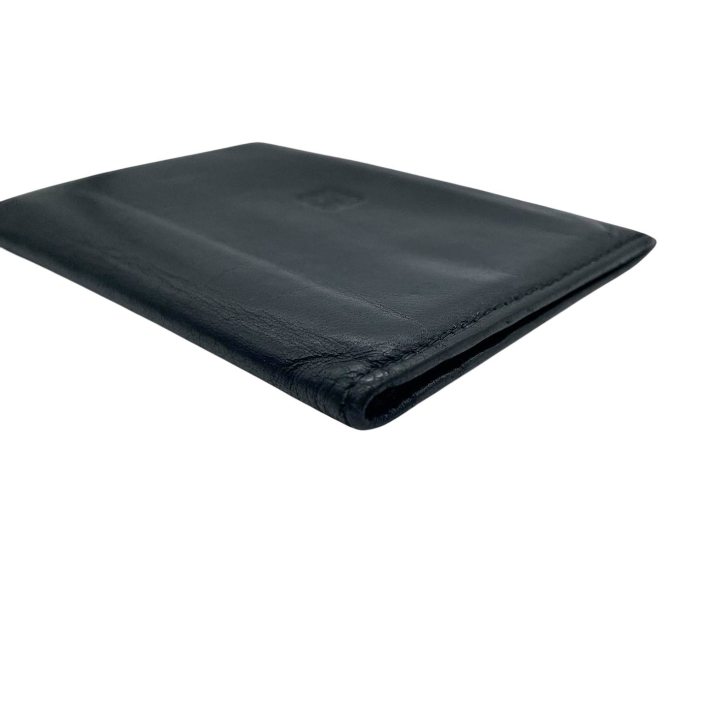 ロエベ LOEWE アナグラム レザー 二つ折り財布 黒 ブラック コンパクトウォレット メンズ レディース ヴィンテージ W4