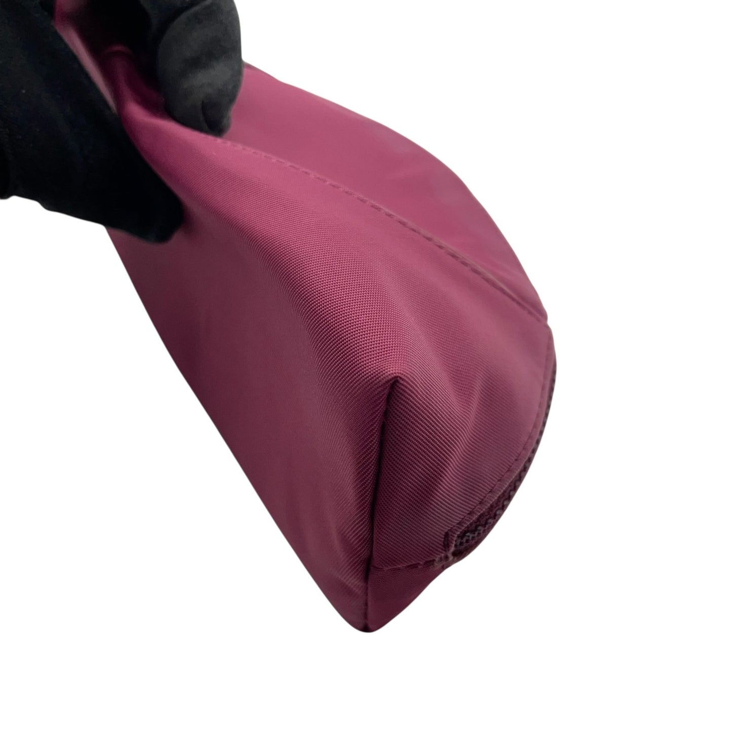 クリスチャンディオール Christian Dior アクセサリーポーチ ワインレッド ナイロン 化粧ポーチ コスメポーチ ロゴ刻印 レディース W4