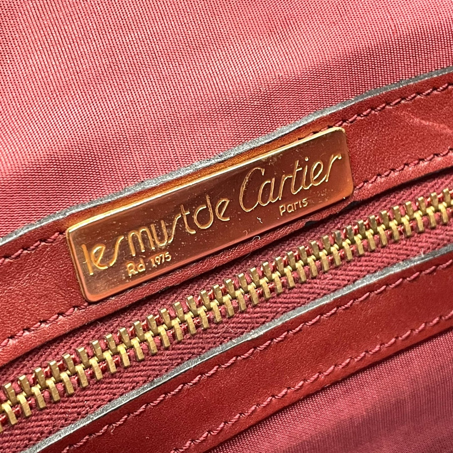 カルティエ Cartier マストライン ハンドバッグ ミニボストン ボルドー ワインレッド 赤 レザー ゴールド金具 2Cモチーフ 南京錠 レディース B