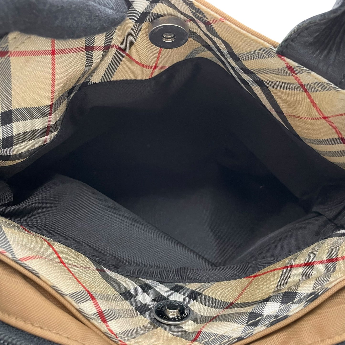 BURBERRY BLUE LABEL バーバリー ブルーレーベル ハンドバッグ ノバチェック ベージュ ブラック ナイロン×レザー シルバー金具 トート レディース U14