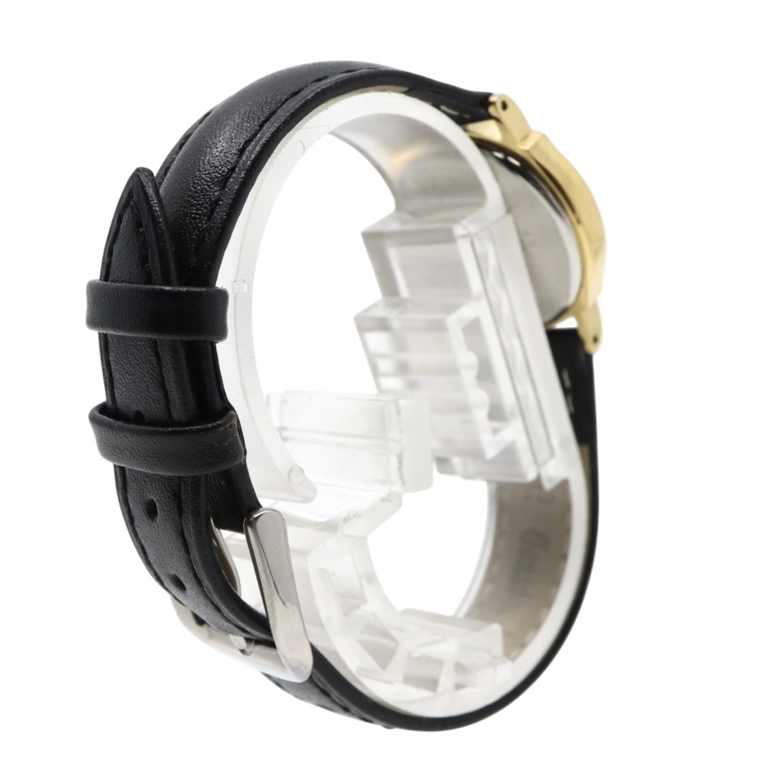 citizen シチズン クオーツ 腕時計 4-102321Y ゴールド ブラック文字盤 ラウンドケース レザーベルト レディース ヴィンテージ