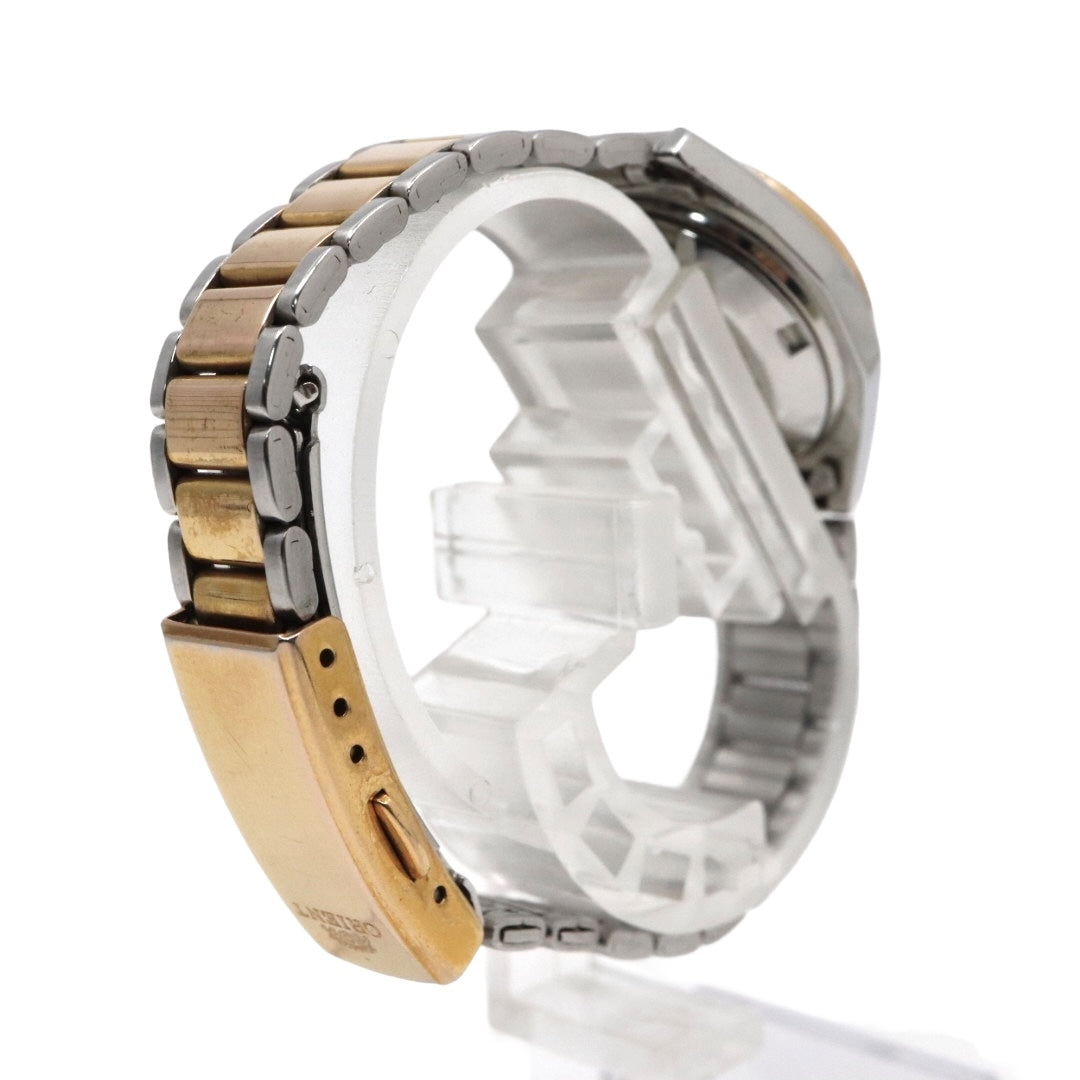 【美品】 ORIENT オリエント ガーディアン 自動巻き 腕時計 NQ1V-U0 オレンジ ゴールド ツートン ステンレススチール レディース G8