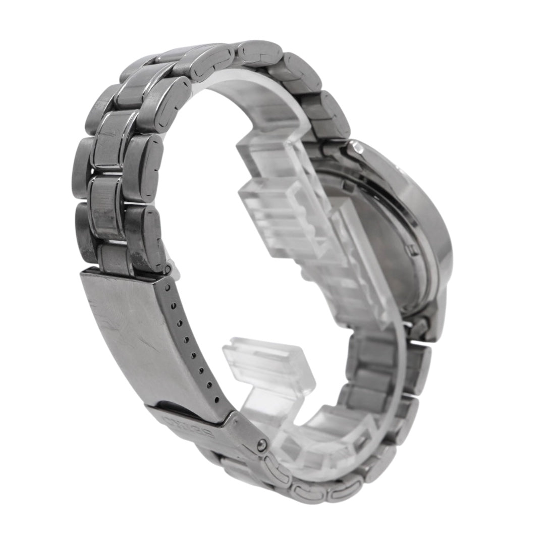 【美品/電池交換済】セイコー クロノグラフ 7T92-0DX0 腕時計 メンズ 100M防水 クオーツ ステンレス ブラック文字盤 シルバー アナログ デイト表示 方位計 スポーツウォッチ ビジネス カジュアル ファッション G10