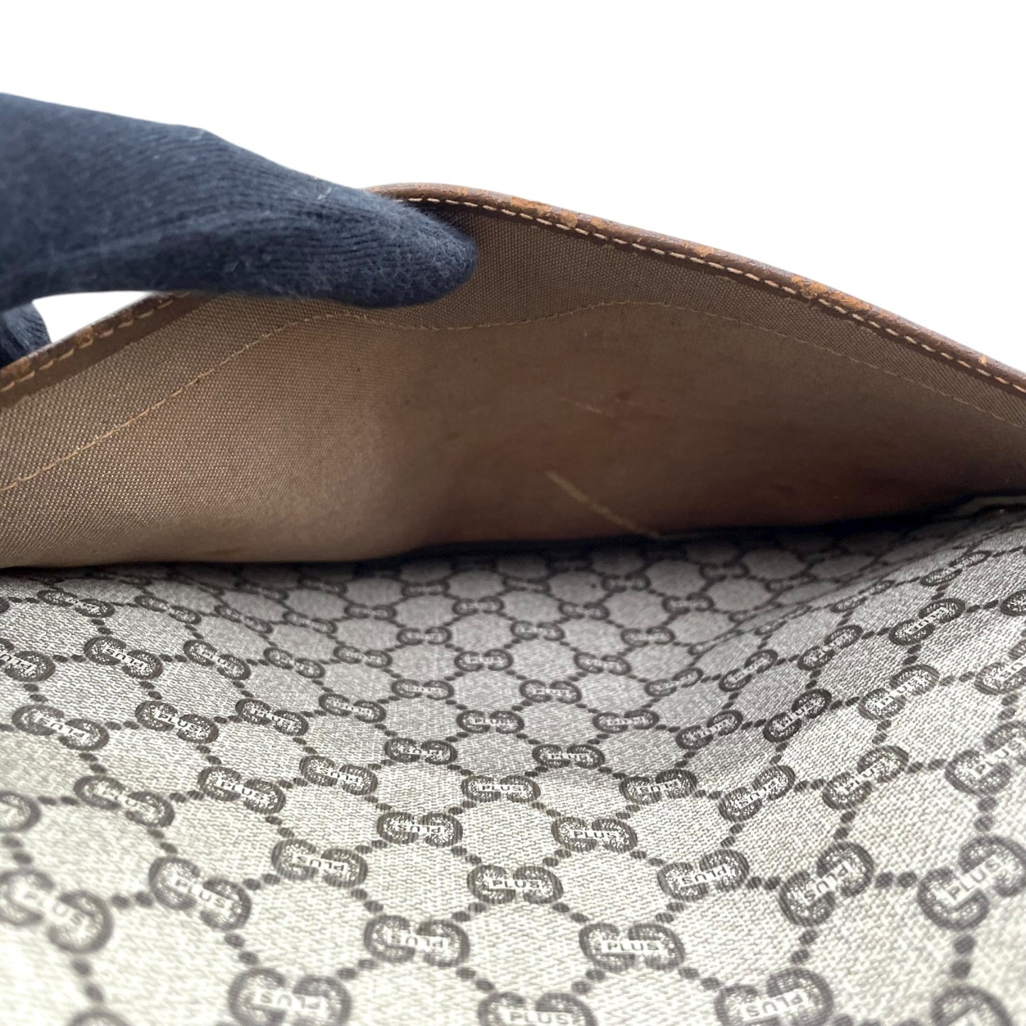 GUCCI グッチ シェリーライン GGプラス トートバッグ ビンテージ オールドグッチ PVC レザー 伝統ウェブデザイン 縦型トート d7