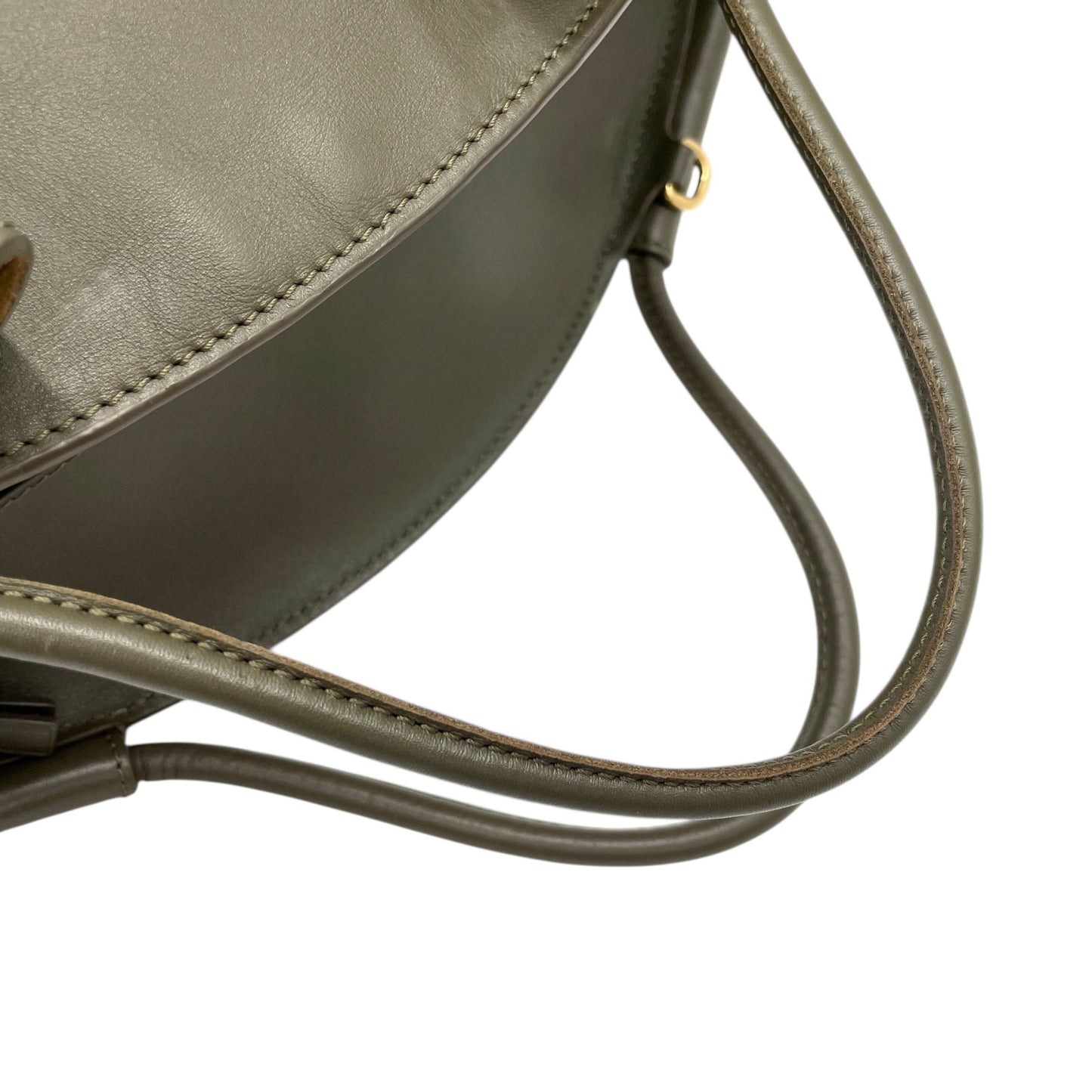 極 美品 未使用級 LOEWE ロエベ Paseo スモール レザー 2WAY ショルダーバッグ ハンドバッグ カーキ グリーンベージュ 上品 軽量