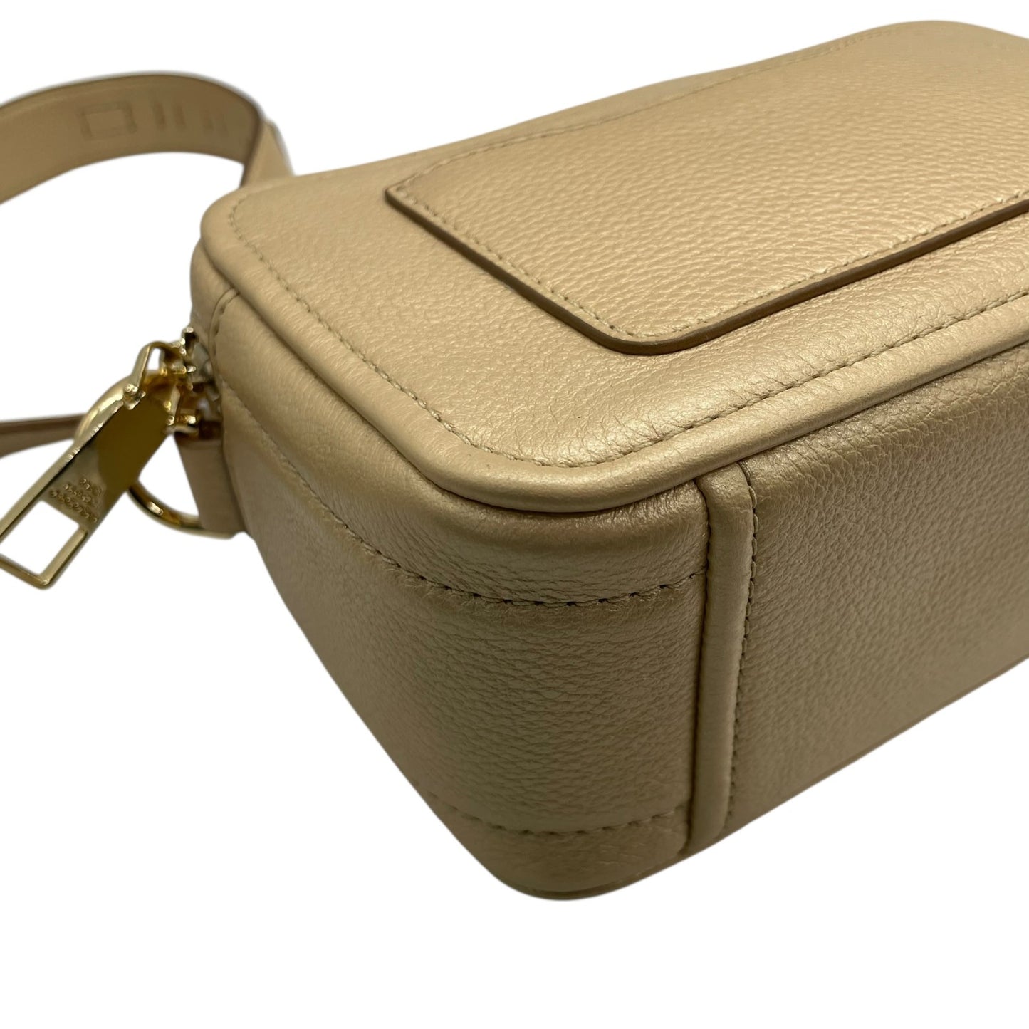 【未使用級】 極 美品 MARC JACOBS マークジェイコブス スナップショット カメラバッグ ベージュ レザー クロスボディ ショルダーバッグ ダブルJロゴ ゴールド金具 レディース K8