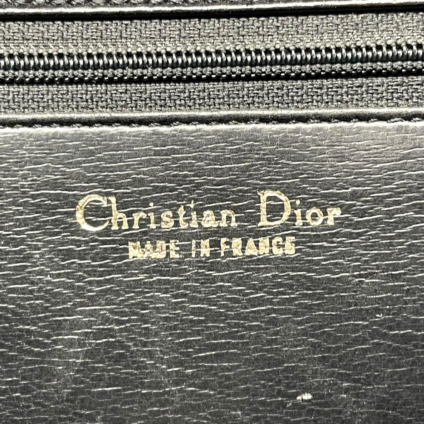 Authentic DIOR Handbag Black Leather Gold Hardware CD Logo Formal Women's Top Handle Flap Closure Vintage