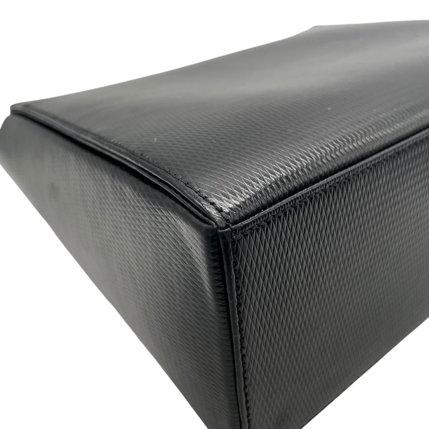 美品 Yves Saint Laurent イヴサンローラン ハンドバッグ 黒 ブラック レザー 本革 ゴールド金具 トップハンドル フラップ開閉 手提げ ロゴ フォーマル レディース ヴィンテージ A