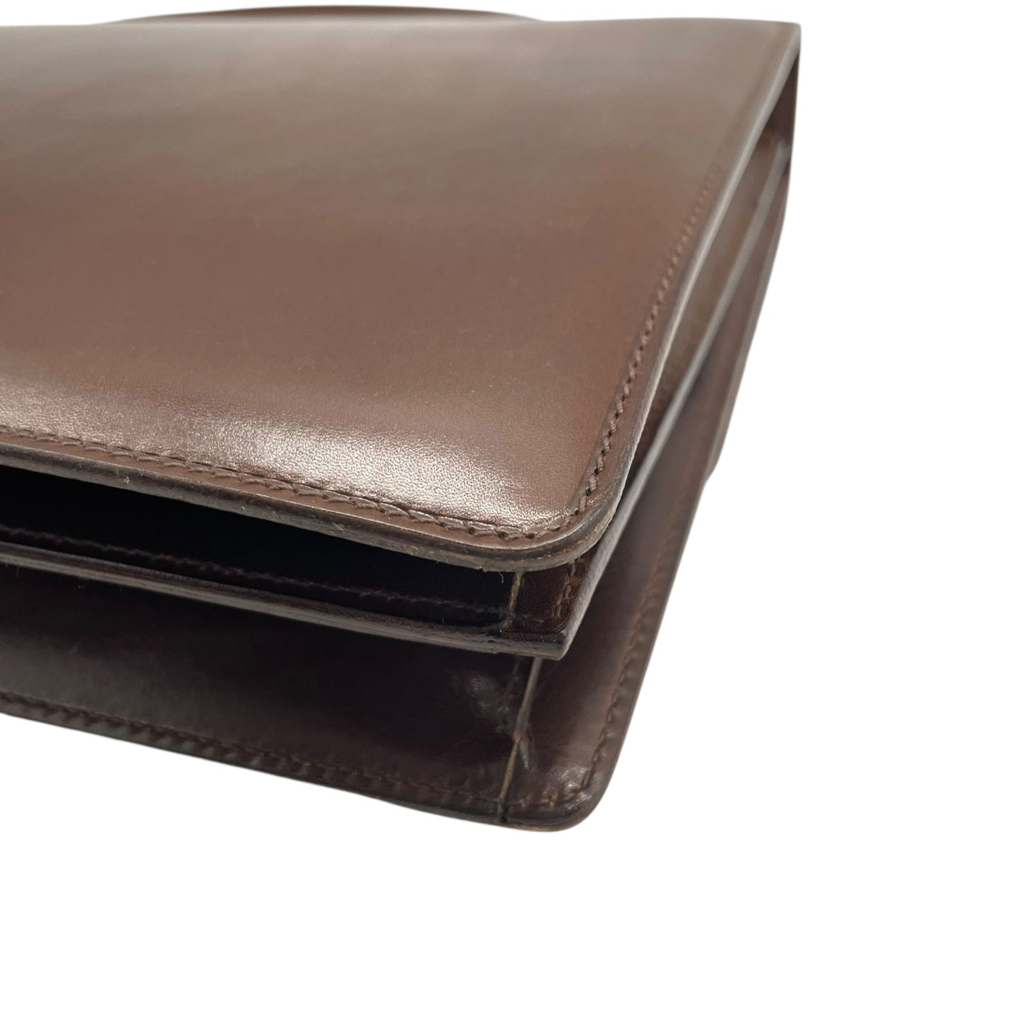 美品 CELINE セリーヌ ハンドバッグ ヴィンテージ 茶 ブラウン レザー ゴールド金具 トップハンドル 手提げ フラップ開閉 ロゴ トリオンフ レディース C