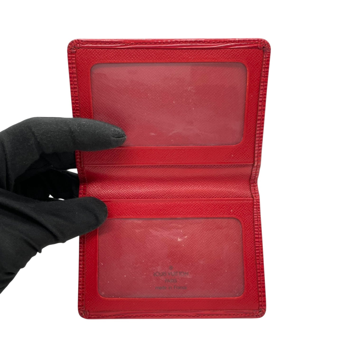 LOUIS VUITTON ルイヴィトン エピ ポルト 2 カルト ヴェルティカル M6320E 二つ折りパスケース 定期入れ カードケース 赤 レッド レザー メンズ レディース W3
