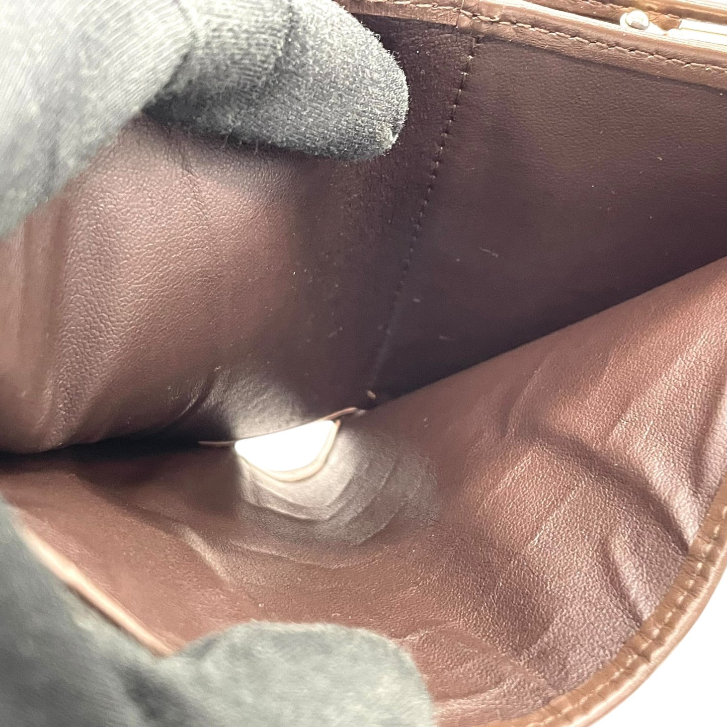 未使用級 Burberry バーバリー ノバチェック シャドーホース 二つ折り財布 がま口 ブラウン ベージュ キャンバス レザー ゴールド金具 ホースロゴ レディース ヴィンテージ M5