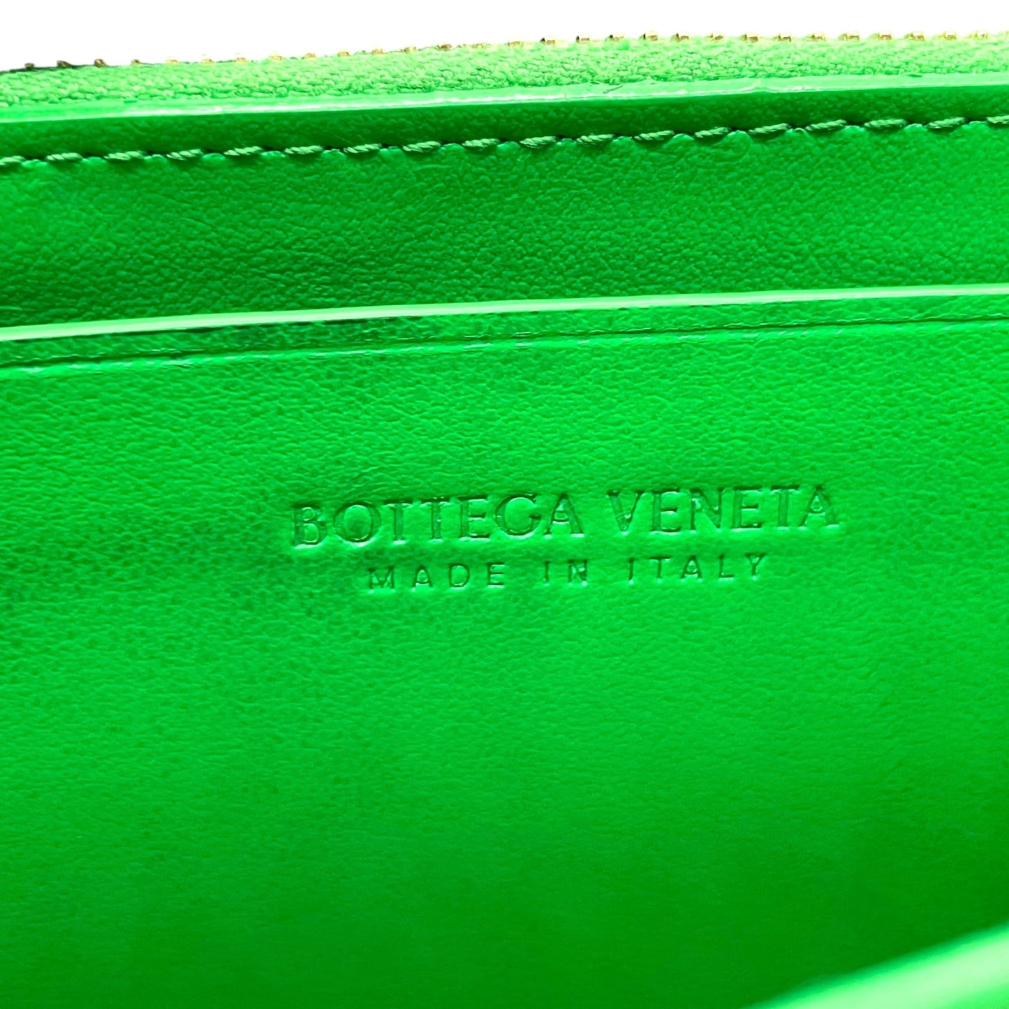 Authentic BOTTEGA VENETA Intrecciato Flap Long Wallet Parakeet Green Leather 666935
