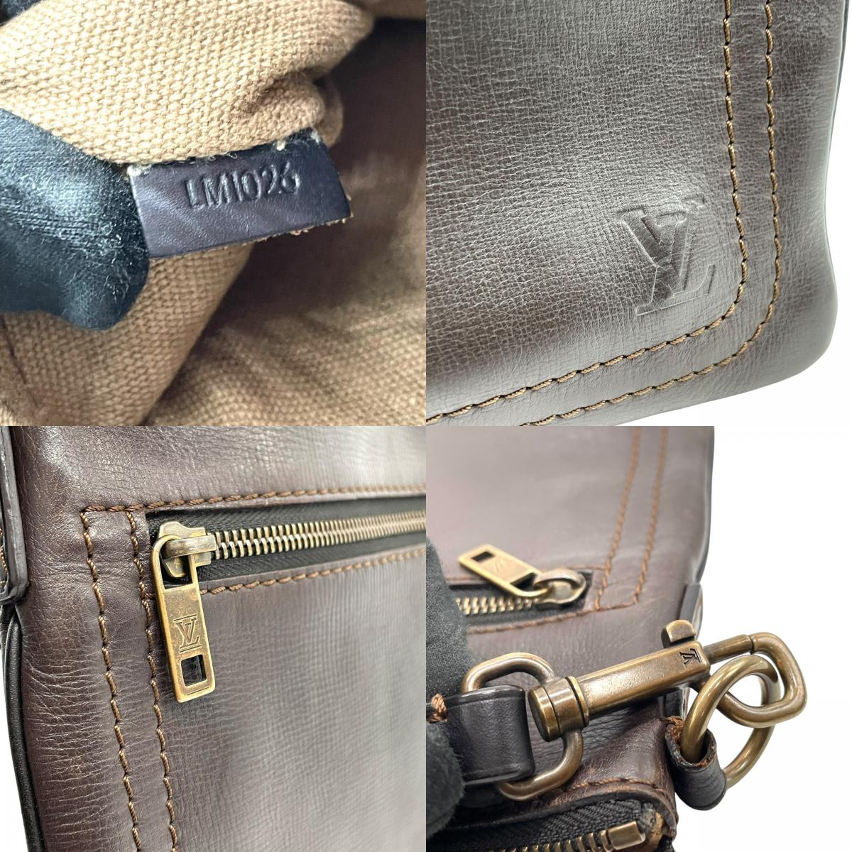 ルイ・ヴィトン LOUIS VUITTON サック・プラ ショルダーバッグ ユタレザー ブラウン系 カフェ M92073 メンズ レディース K8