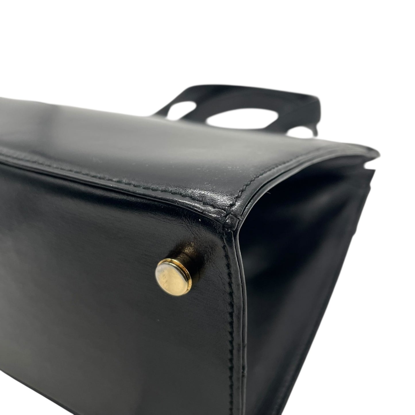 サルヴァトーレ フェラガモ ハンドバッグ フォーマルバッグ ヴァラリボン 2WAY 黒 ショルダーバッグ 斜め掛け ゴールド金具 自立 ブラック レザー ヴィンテージ C