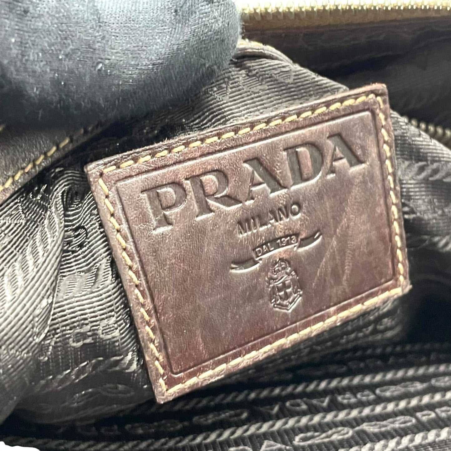 PRADA プラダ ジャガードロゴ 2WAY ビジネスバッグ ショルダーバッグ キャンバス レザー ベージュ ブラウン 南京錠 メンズ レディース Z4