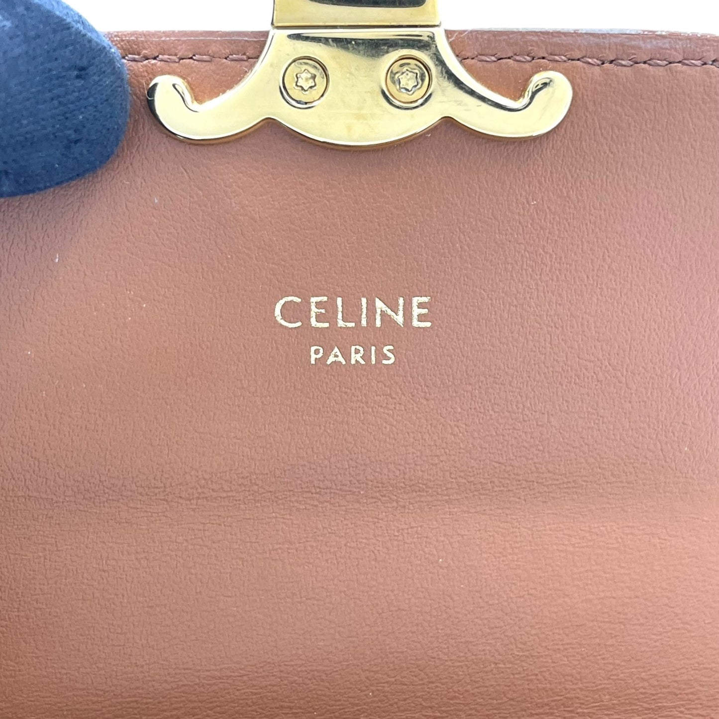 CELINE セリーヌ 三つ折り財布 トリオンフキャンバス PVC スモール コンパクトウォレット ベージュ ホワイト 10D78 レディース メンズ ユニセックス M5