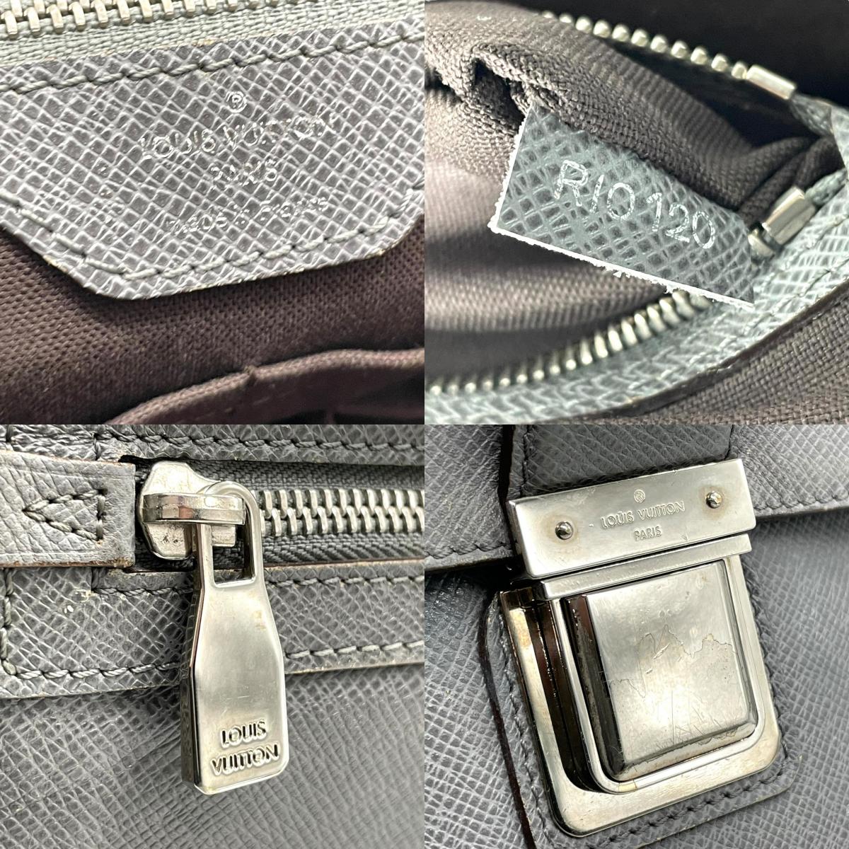 LOUIS VUITTON ルイヴィトン タイガ レザー ヴァシリGM ビジネスバッグ 2WAY ショルダーバッグ M32638 グラシエ グレー 灰色 シルバー金具 メンズ レディース D