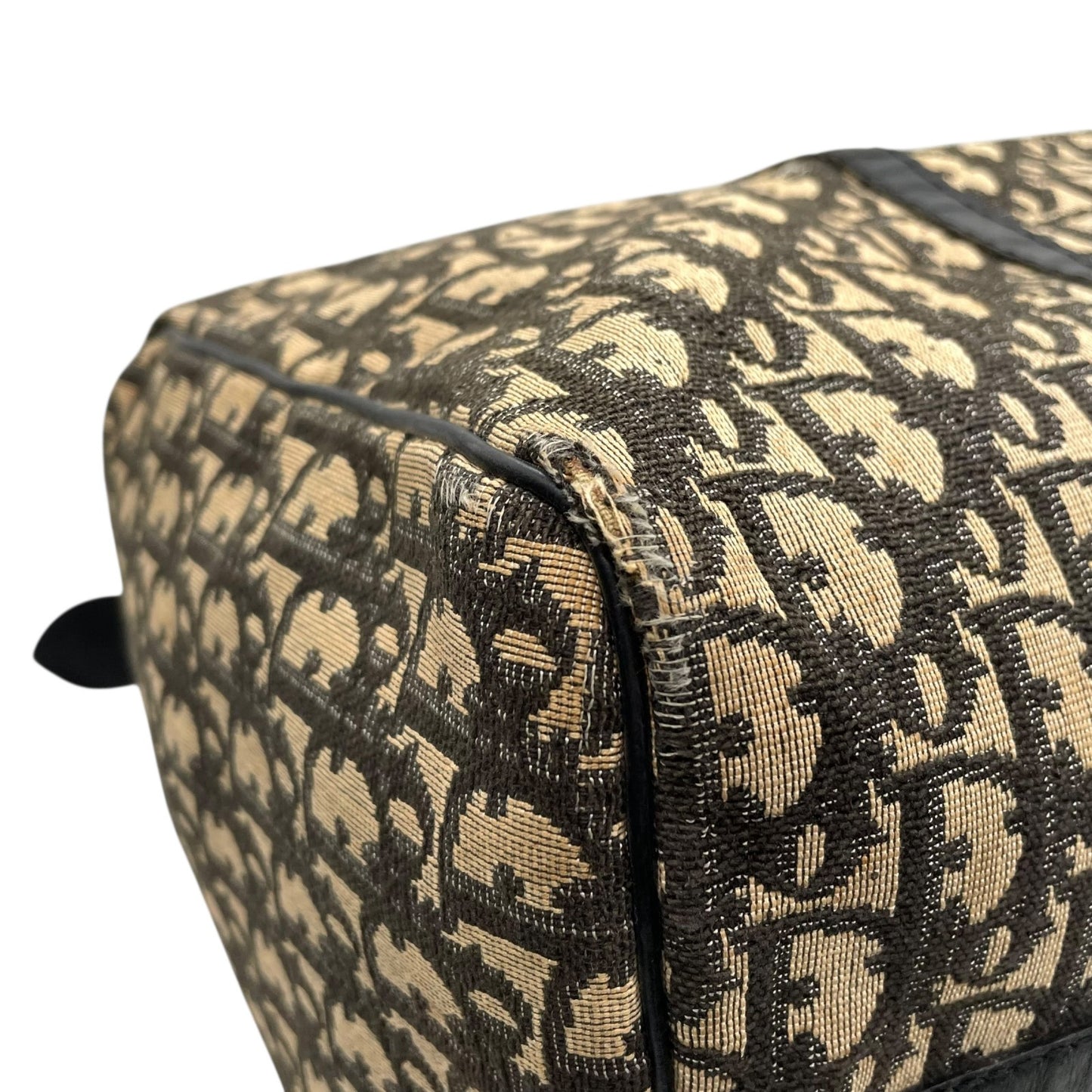 Christian Dior クリスチャンディオール Dior トロッター ボストンバッグ 旅行バッグ キャンバス×レザー ロゴ総柄 大容量 ヴィンテージ ハンドバッグ ネイビー C8