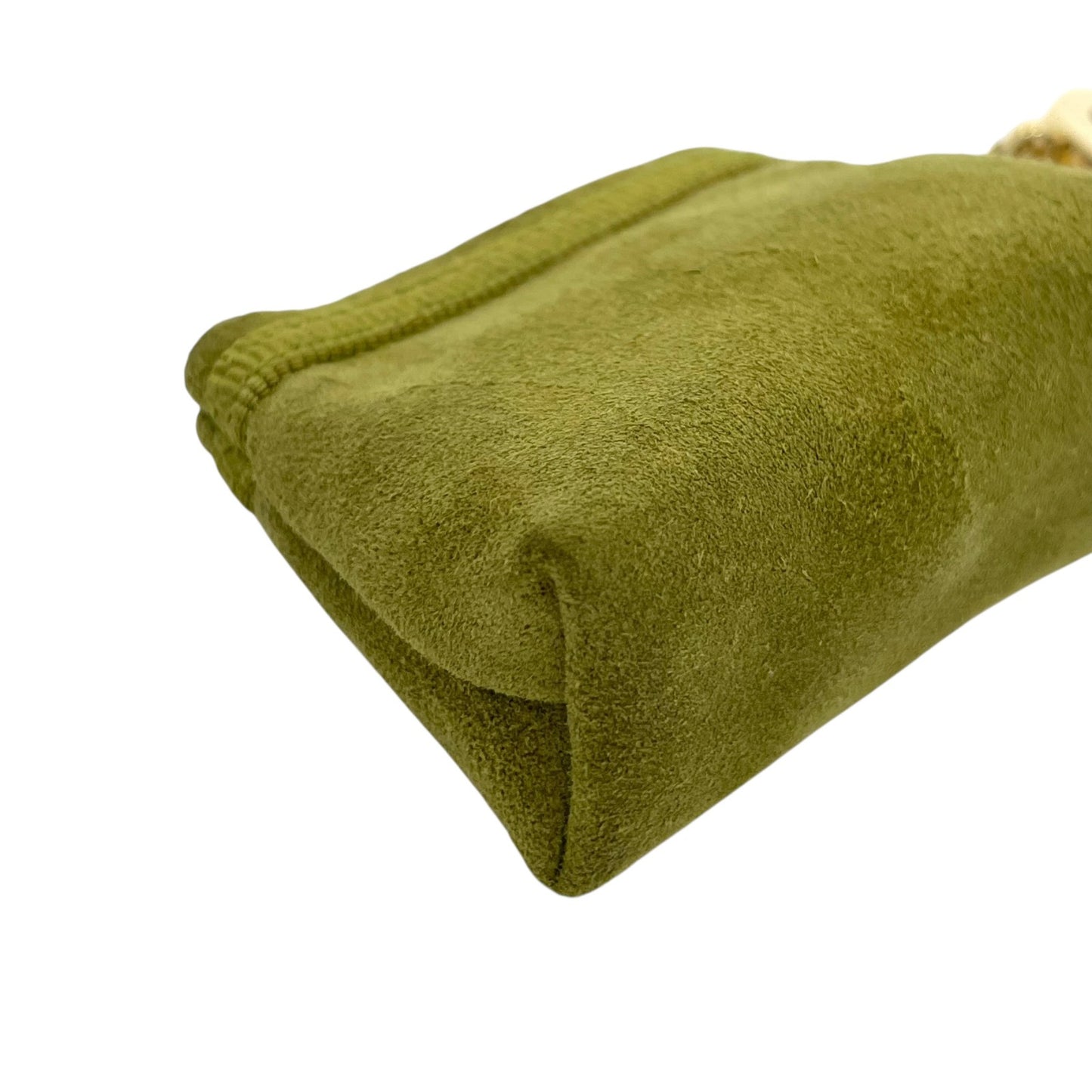 サルヴァトーレフェラガモ Ferragamo ヴァラリボン バッグチャーム キーホルダー コインケース 小物入れ スエード 緑 グリーン ゴールド金具 ボックス付 M3