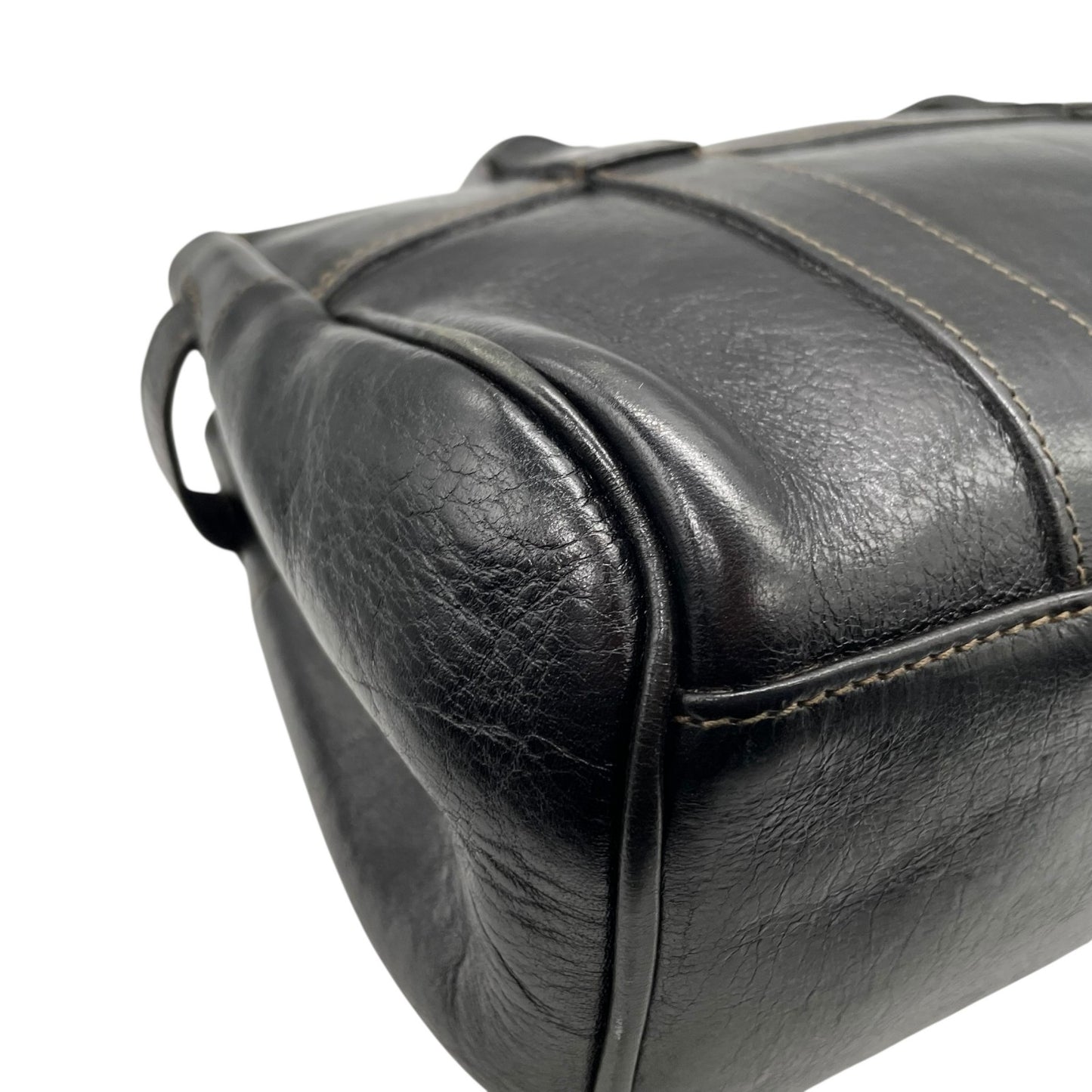 美品 MULBERRY マルベリー ベイズウォーター ハンドバッグ トートバッグ 黒 ブラック レザー シルバー金具 手提げ ターンロック レディース D