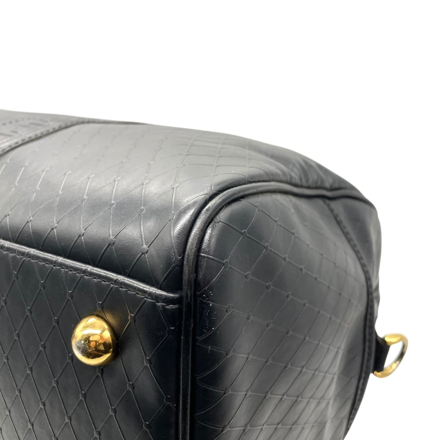 Gianni Versace ジャンニ・ヴェルサーチ ボストンバッグ レザー ブラック【中古】 レディース