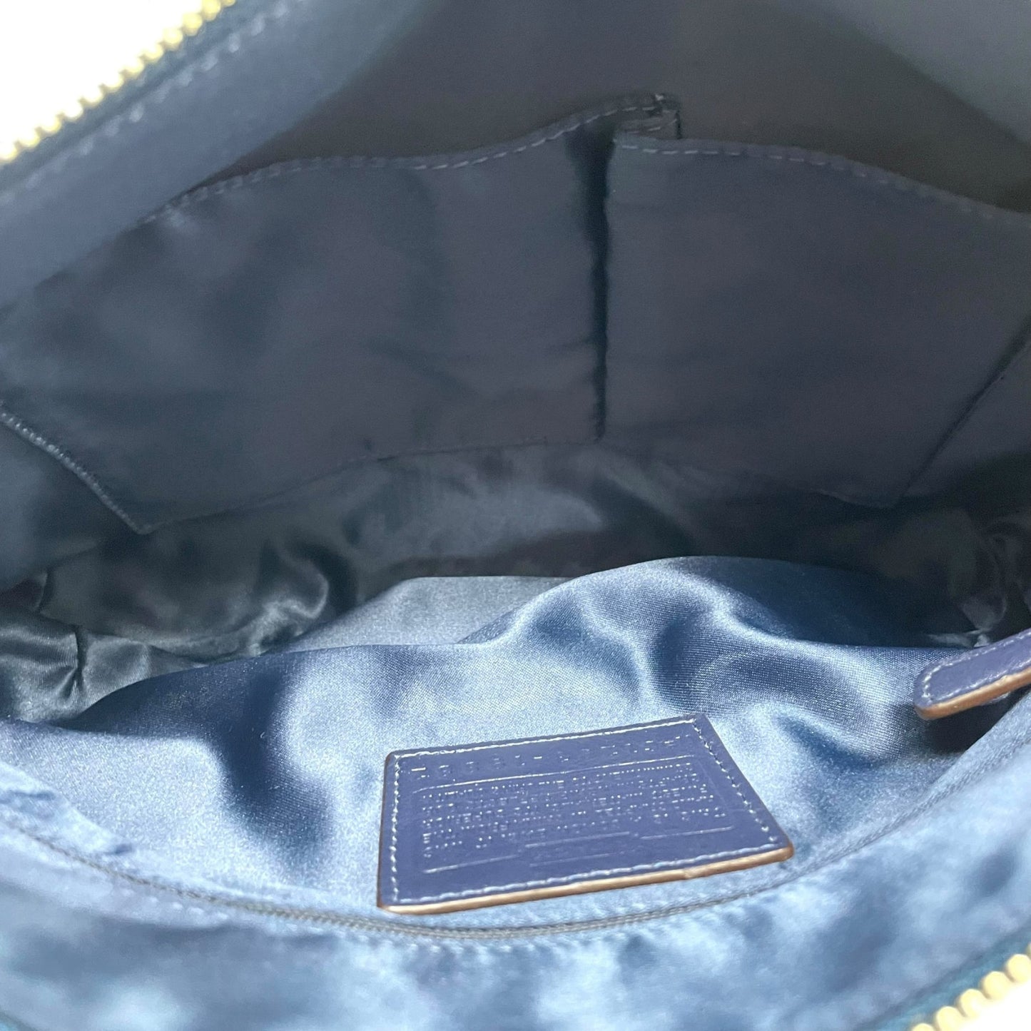 美品 コーチ COACH ハンドバッグ ショルダーバッグ シグネチャー アート柄 ダブルポケット 青 ブルー Y2K 00s S90