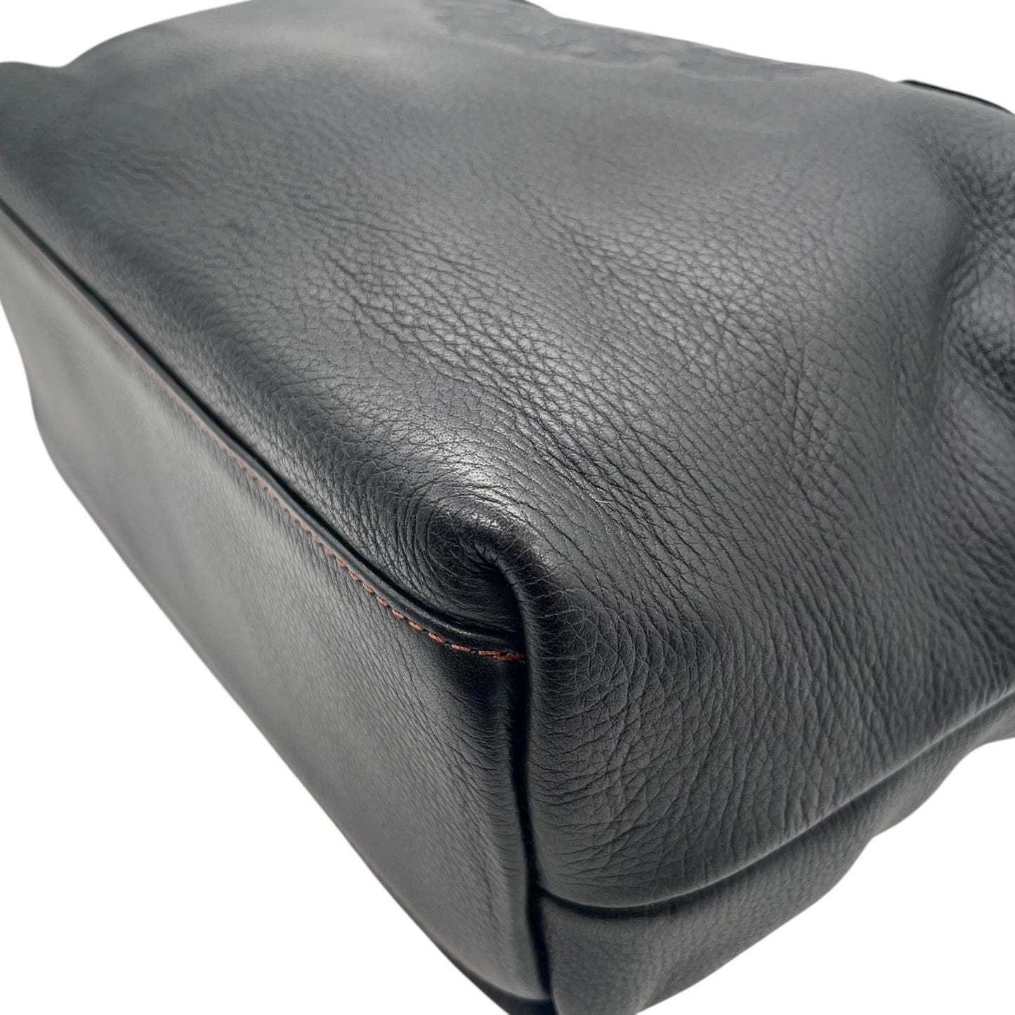 トリコサ TRICOSA レザー トートバッグ 黒 ブラック 型押しロゴ ショルダー 本革 PC収納可 A4収納可 S93