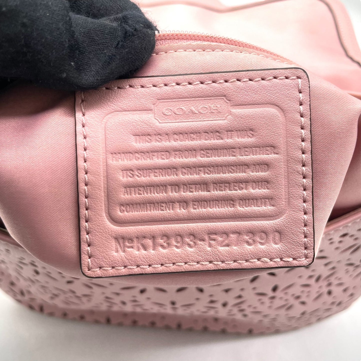 コーチ COACH フラワーカットワーク レザー ワンショルダー ショルダーバッグ ピンク 2WAY シルバー金具 S50