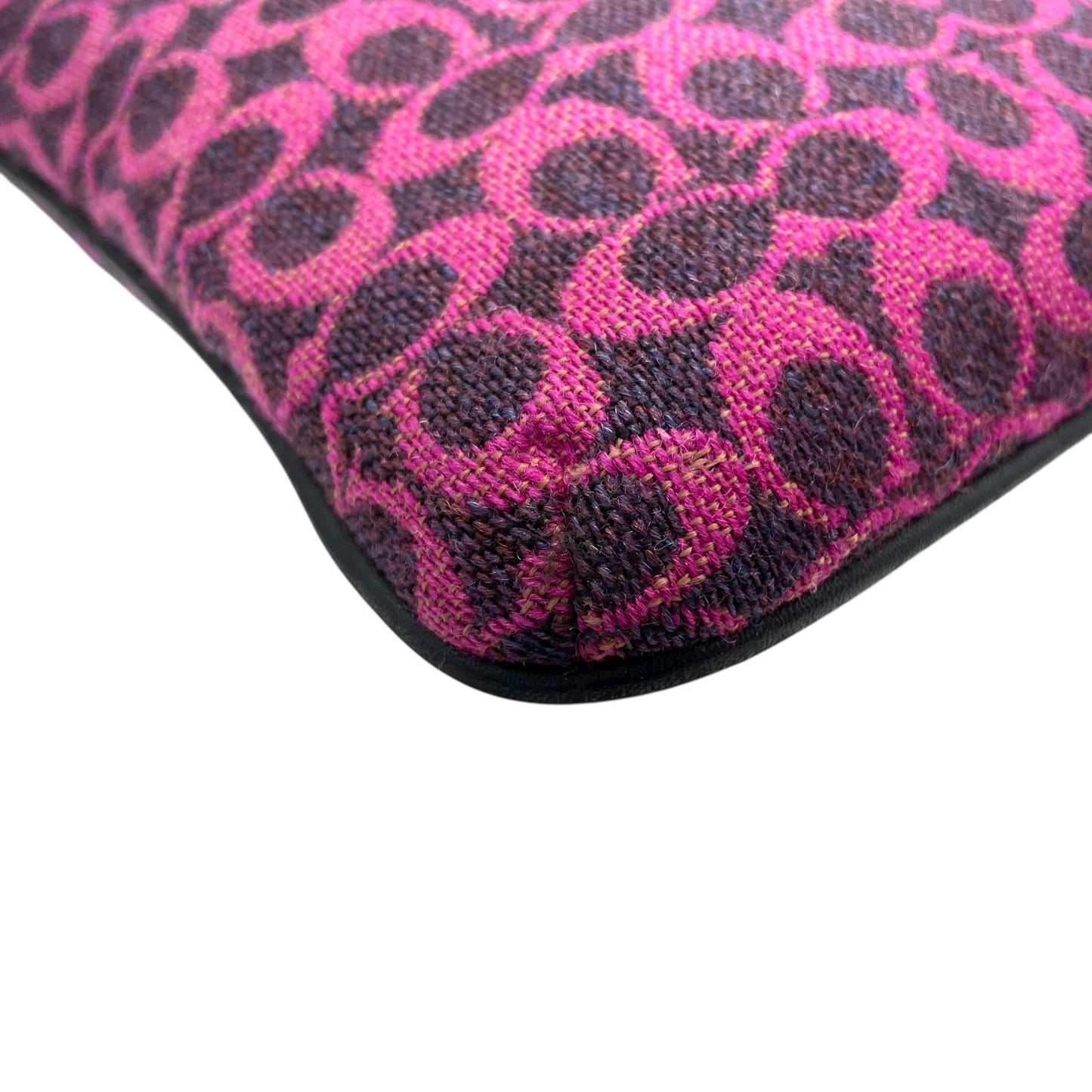 美品 コーチ COACH シグネチャー ジャカード ショルダーバッグ クロスボディ ピンク パープル ブラック レディース C8