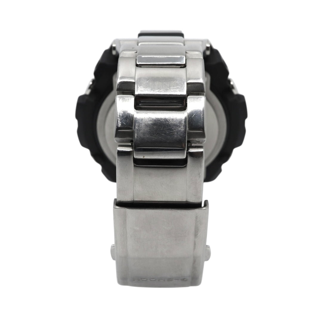 美品 CASIO カシオ G-SHOCK Gスチール GST-W110D ソーラー電波 シルバー メタル フルメタル 腕時計 メンズ クロノグラフ ワールドタイム アラーム タイマー LEDバックライト カシオ ジーショック CASIO GSTW110D G4